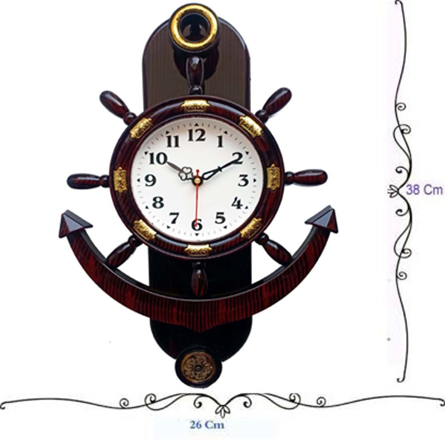 Image of GrabBasket Analog 38 cm X 26 cm Wall Clock