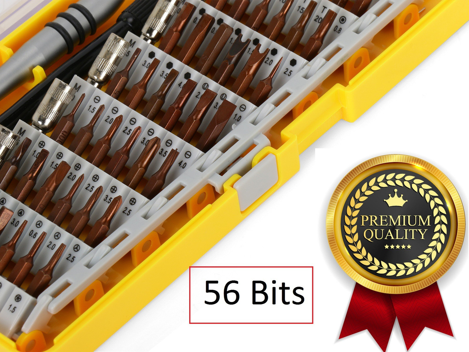 Image of DOCOSS 60 in 1 Precision Magnetic Screwdriver Set Kit 56 S2 Steel Bits for Mobile Phone,Laptop,PC,Tablet, & Household Repair Precision Screwdriver Set (Pack of 60)