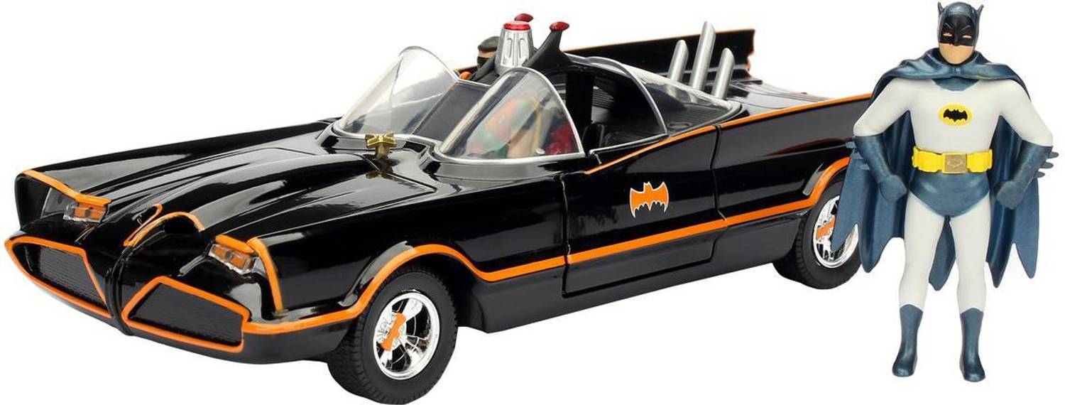 ミニカー Kiddie Car 1966y BATMAN SERIES #45 Jada Toys 1:24 Licensed 1966 Batman Toy Car for Kids - Black - 1