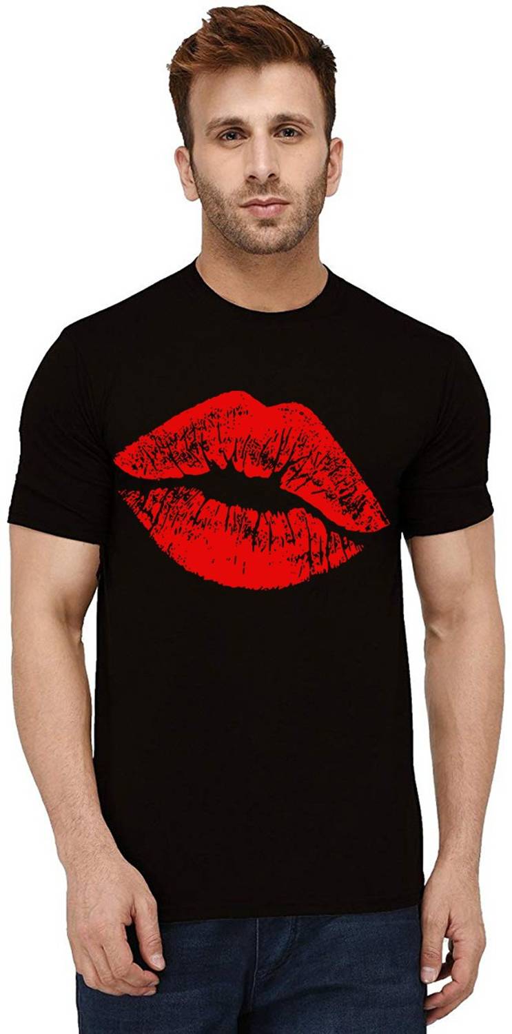 Aseria Graphic Print Men Round Neck Black T-Shirt