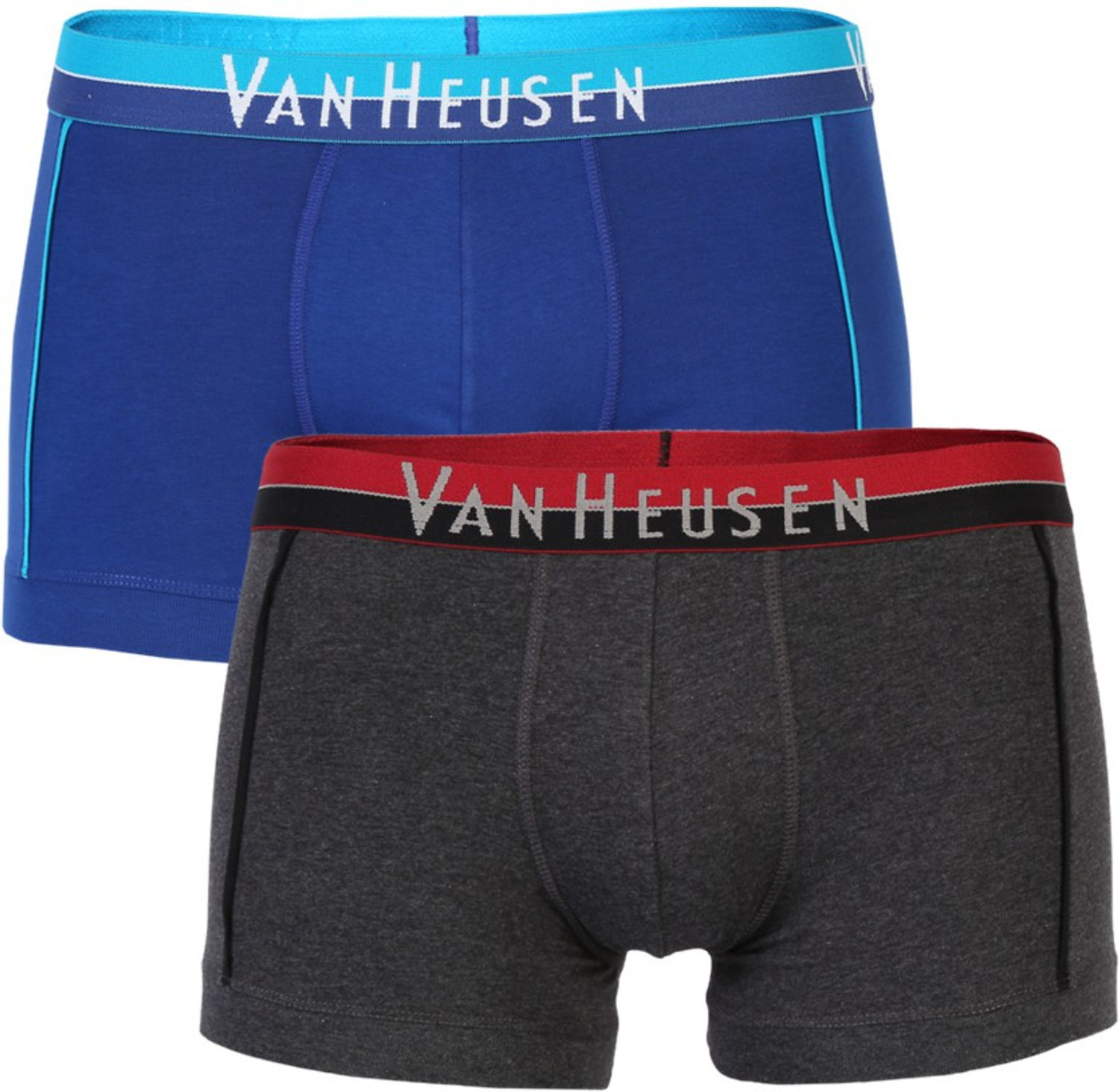 Image of VAN HEUSEN Men Men Blue Pack of 2 Solid Antibacterial Colour Fresh Trunks Brief