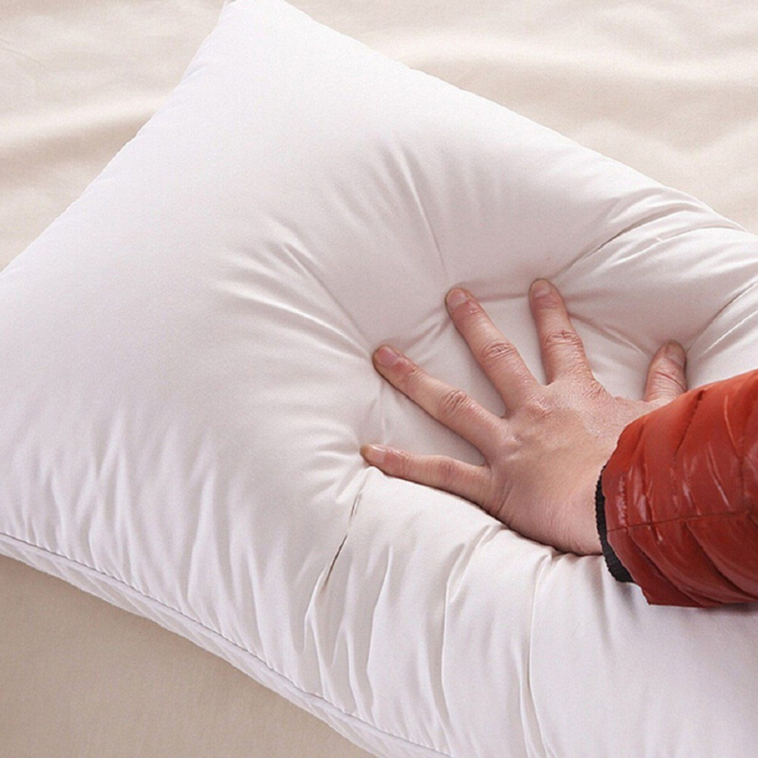 Image of JDX Polyester Fibre Sleeping Pillow Pack of 4 Solid