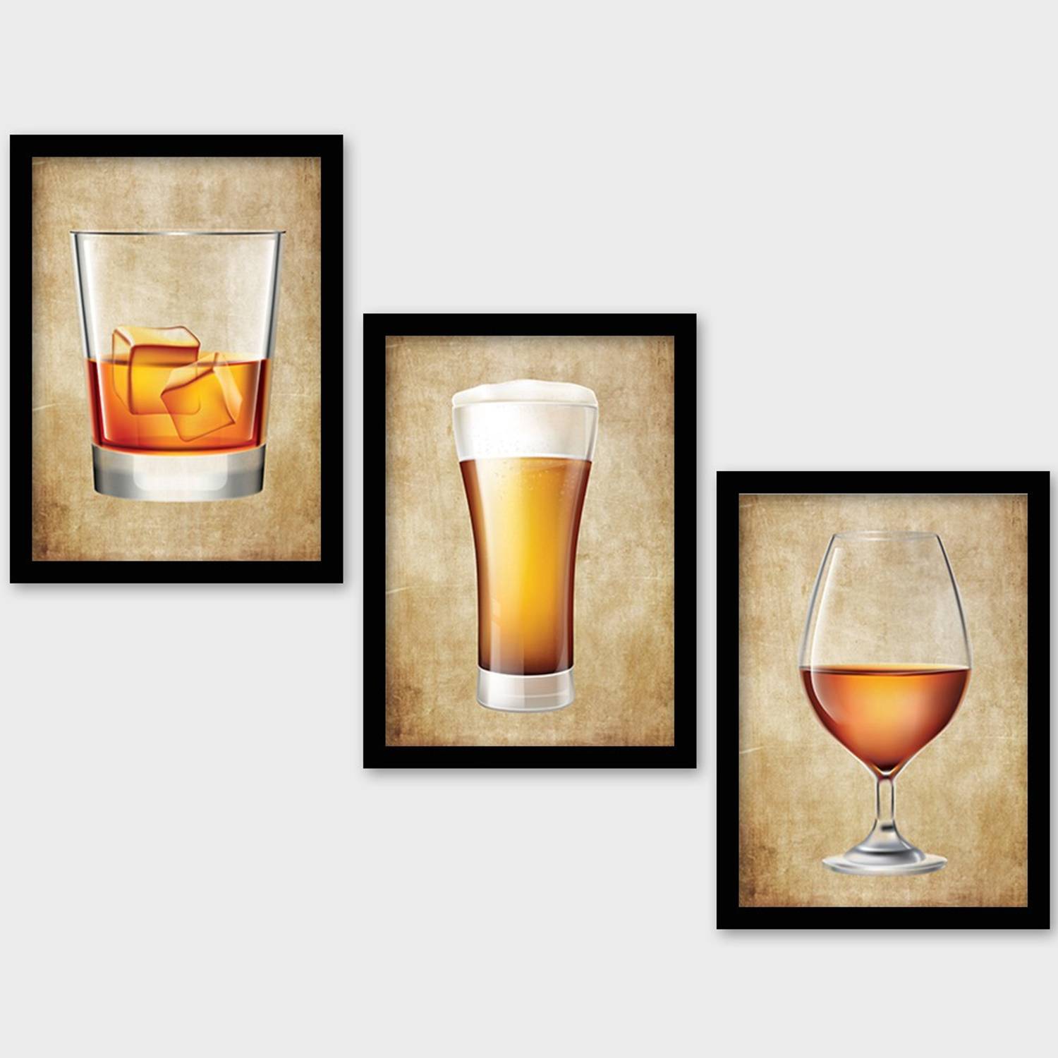 Bar Theme - Framed Posters with High Quality Glass Frame Paper Print