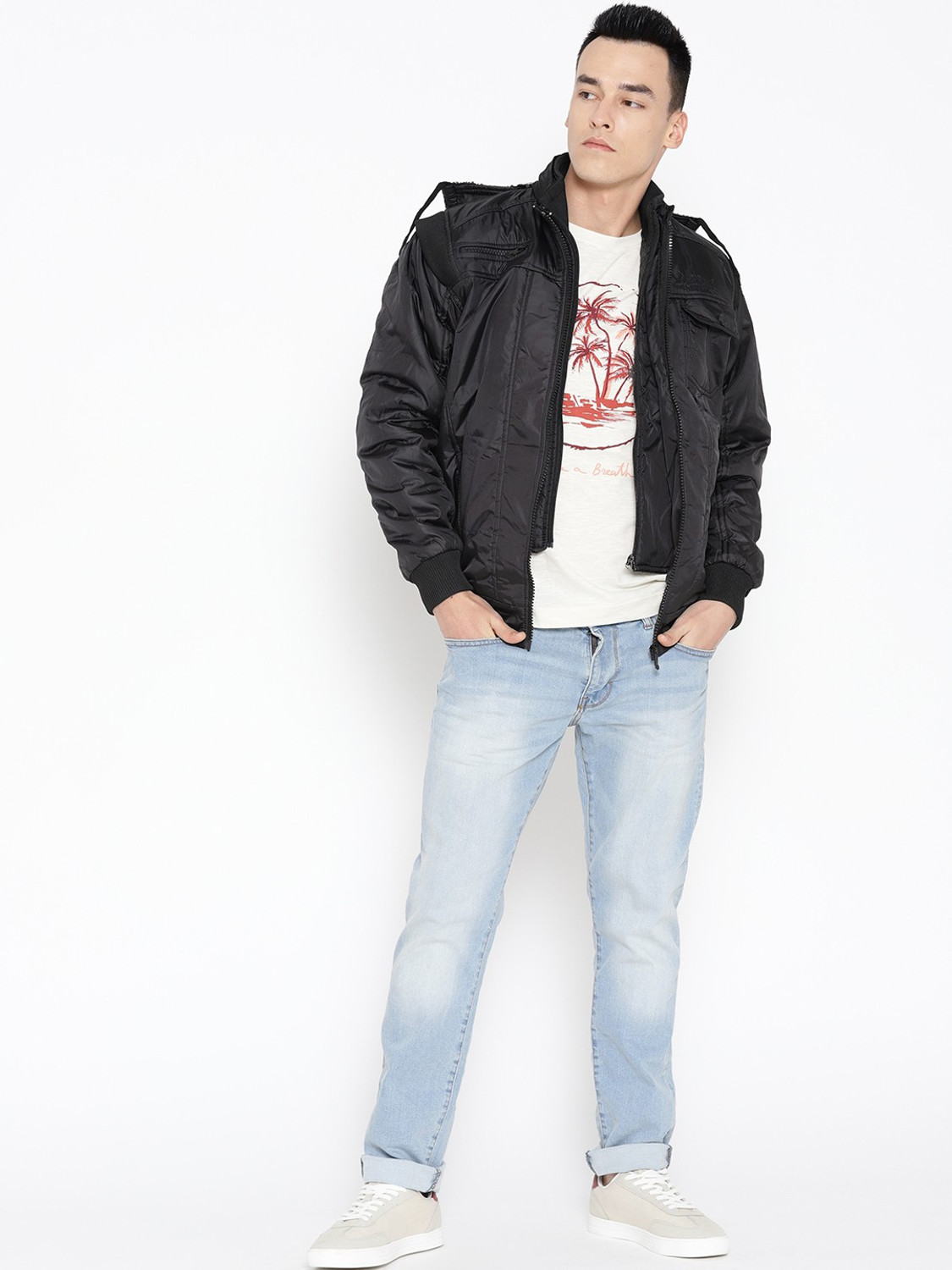 Image of Ico Blue Star Full Sleeve Solid Men Jacket