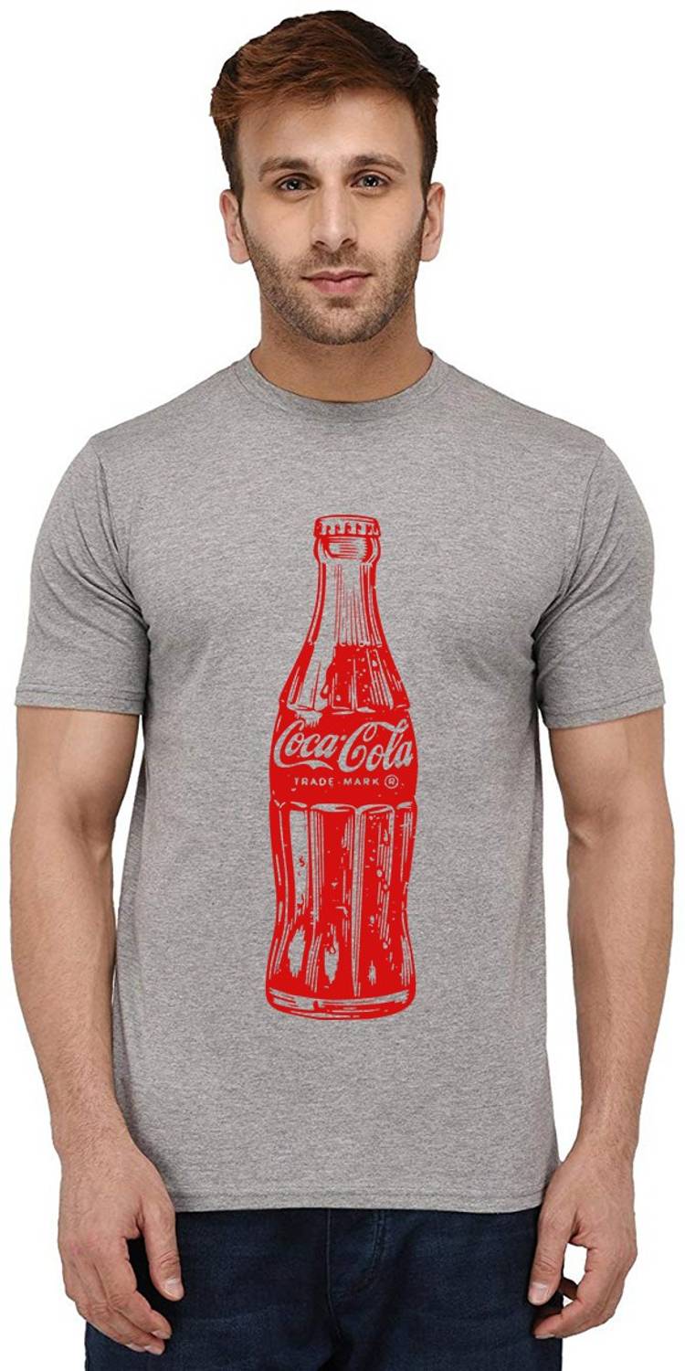 Aseria Printed Men Round Neck Grey T-Shirt