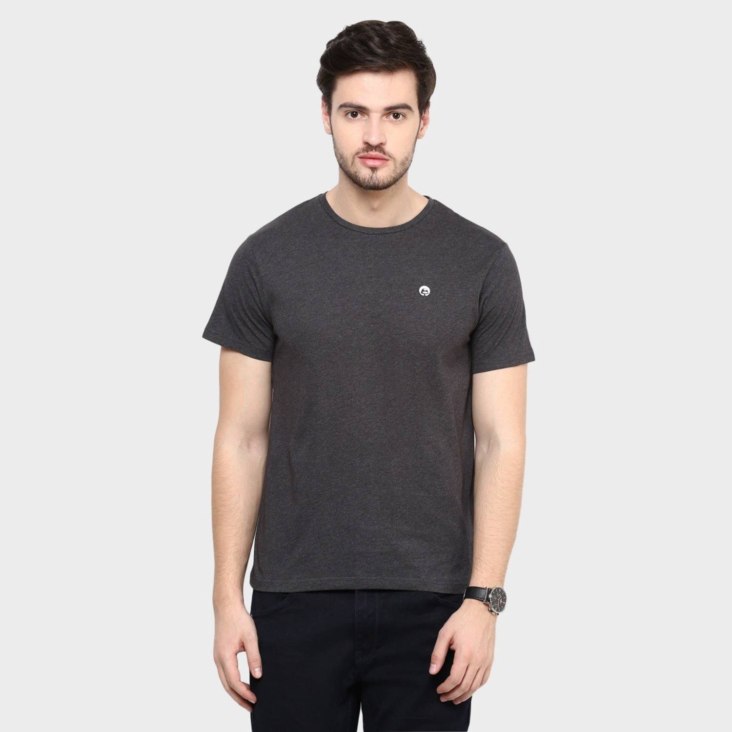 BOSSINI Self Design Men Round Neck Grey T-Shirt