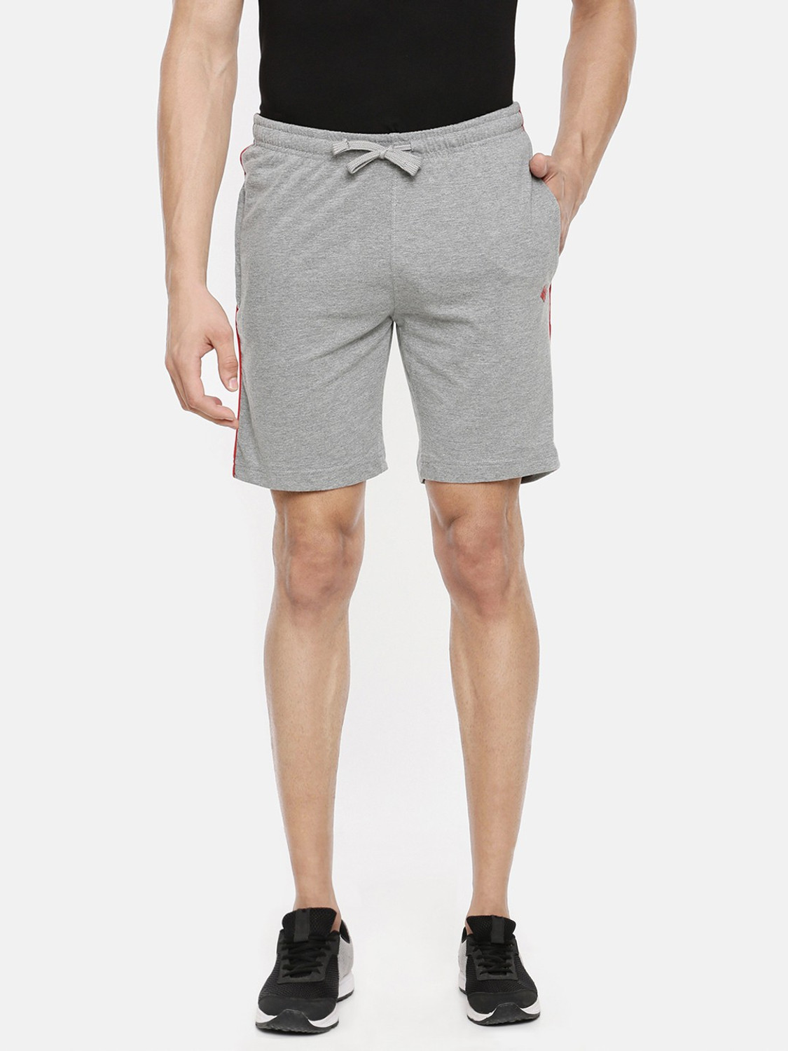 Image of Dollar Solid Men Grey Sports Shorts