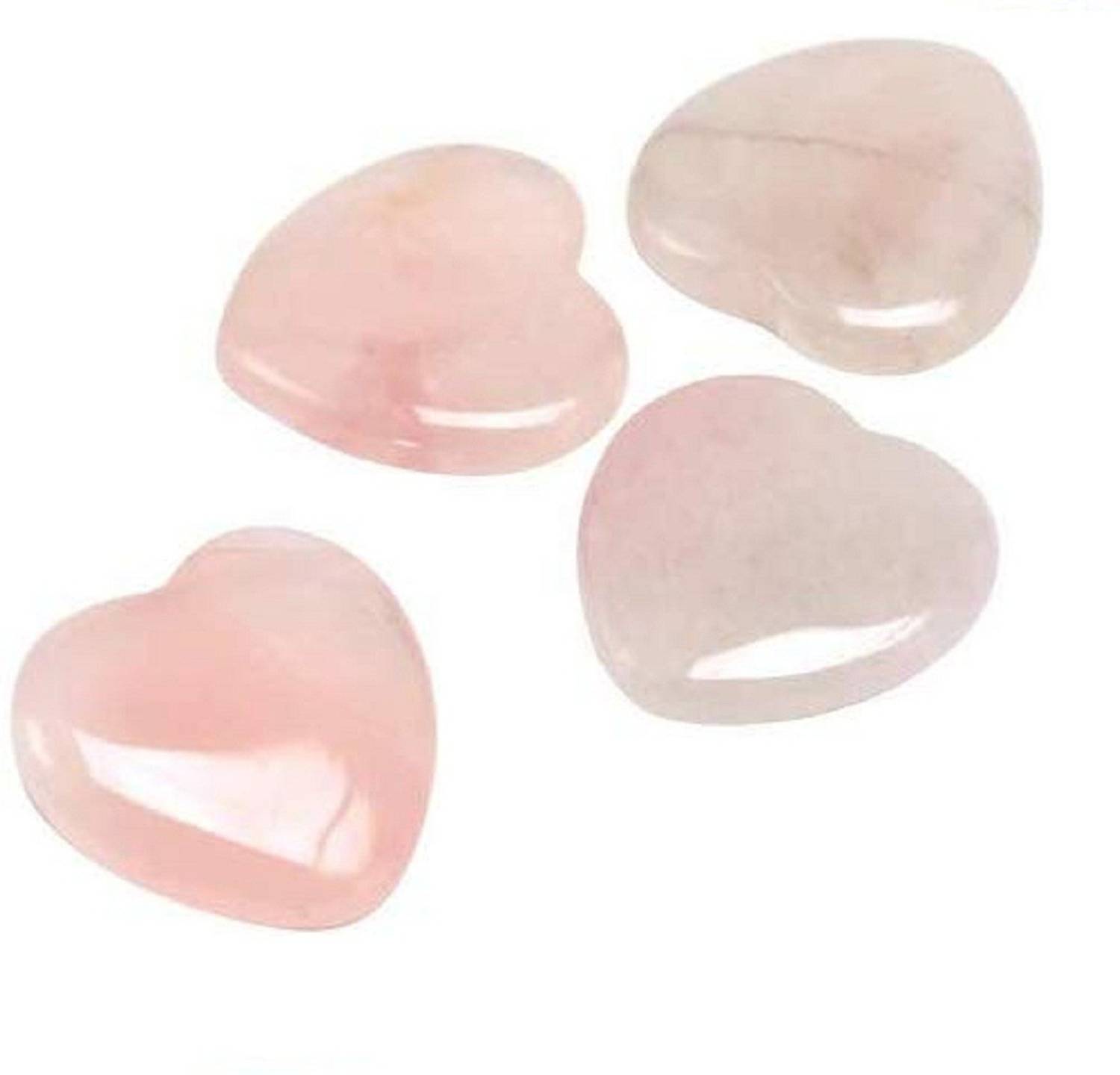 AIR9999 4 pieces of rose quartz crystal nano mini heart Decorative Showpiece - 6 cm
