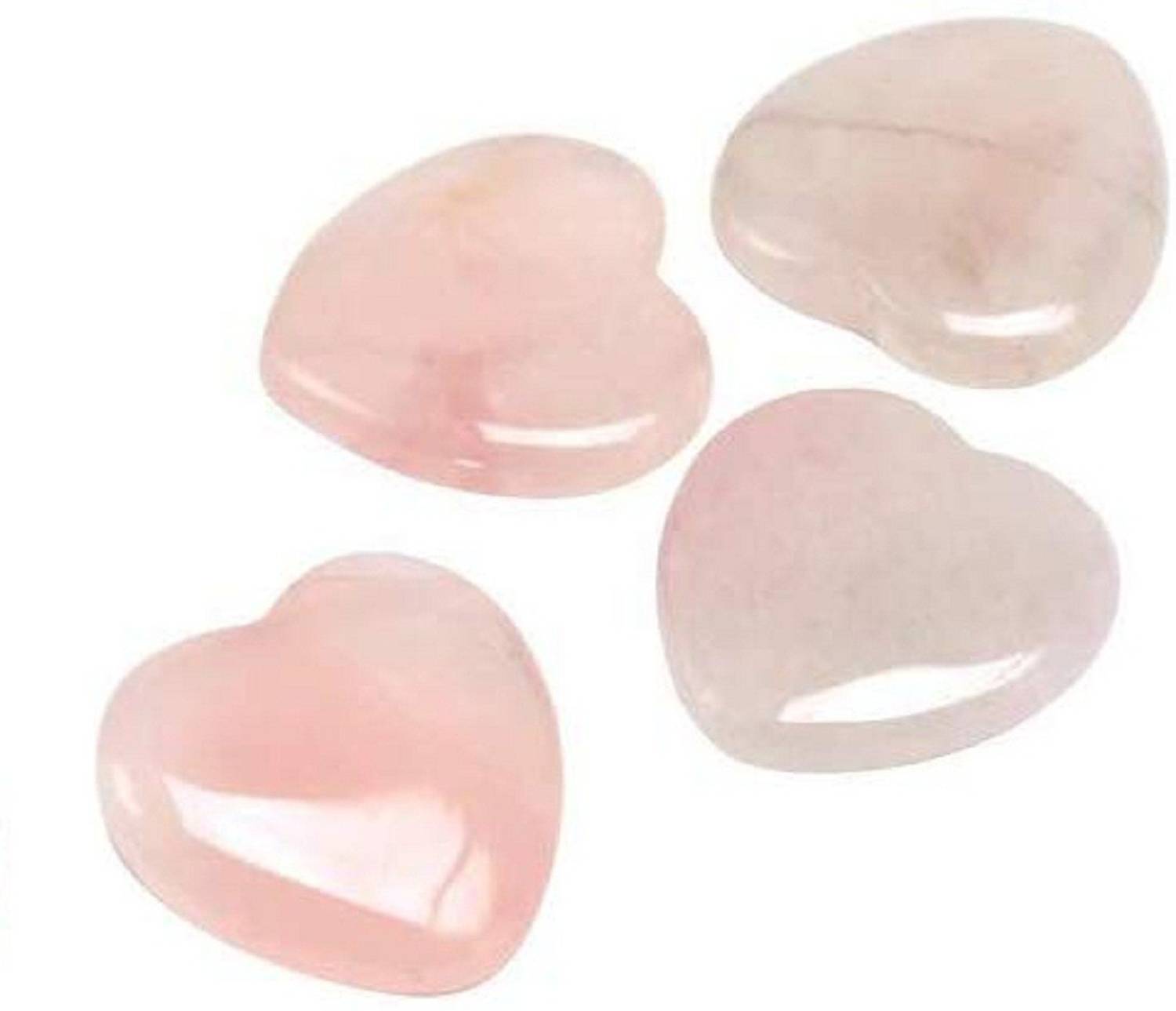 AIR9999 set of 4 rose quartz crystal mini puffy hearts Decorative Showpiece  -  6 cm