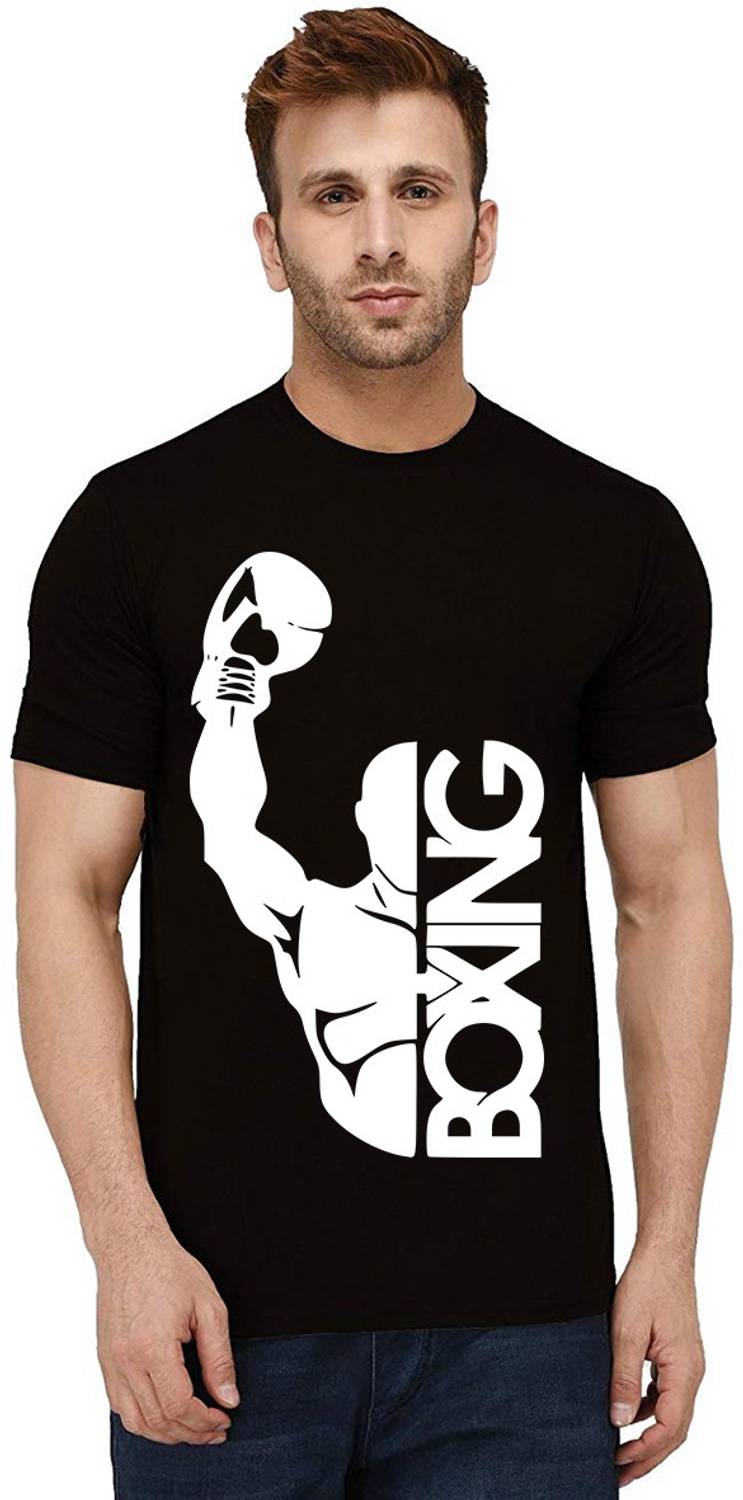 Aseria Graphic Print Men Round Neck Black T-Shirt