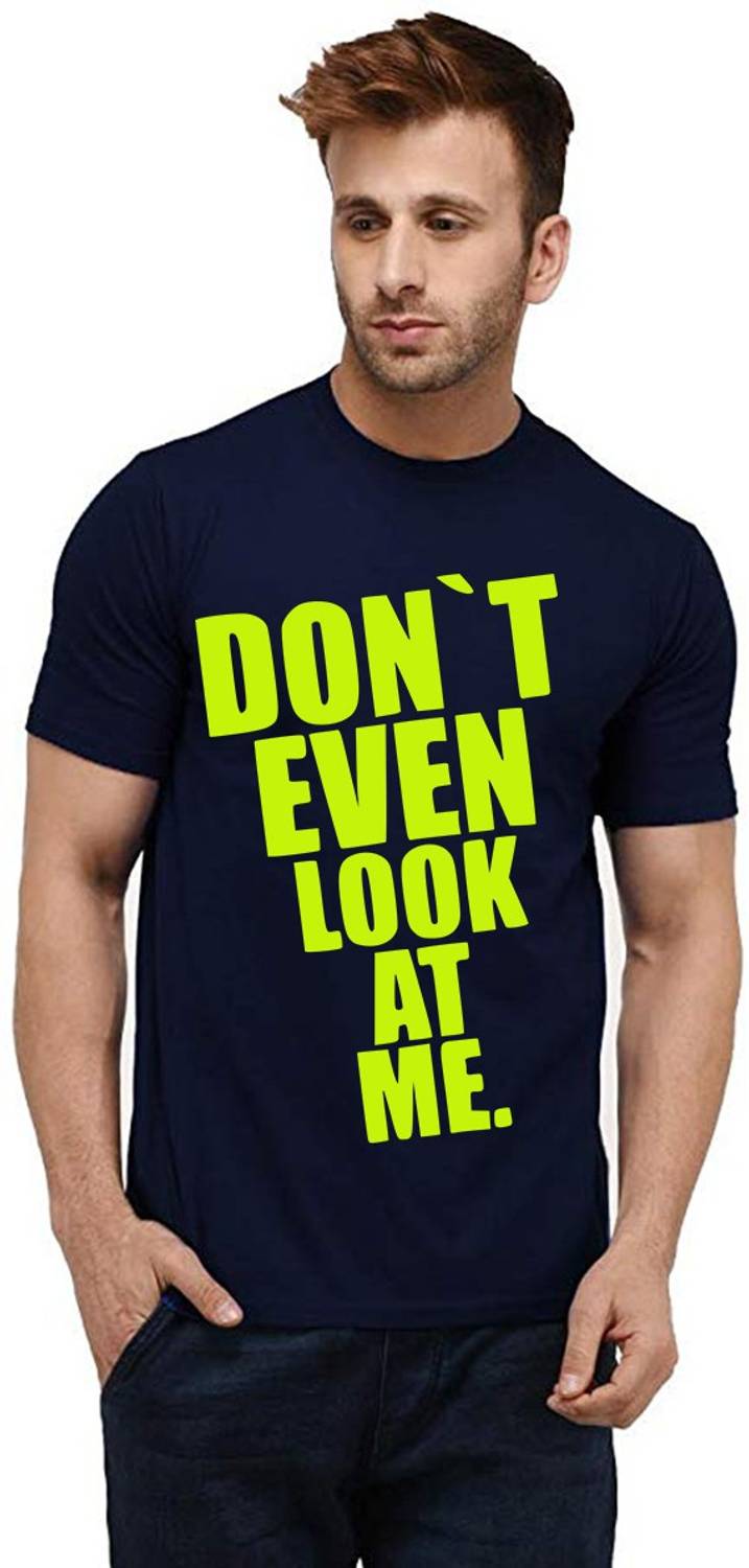 Aseria Printed Men Round Neck Dark Blue T-Shirt