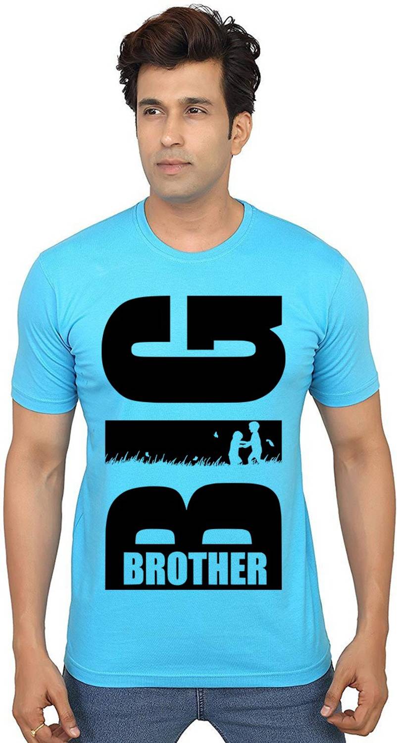 Aseria Graphic Print Men Round Neck Light Blue T-Shirt