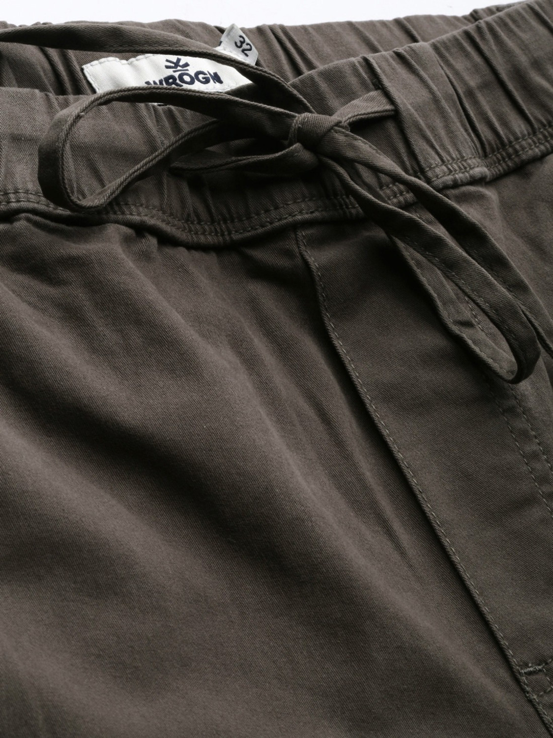 Image of WROGN Regular Fit Men Grey Trousers
