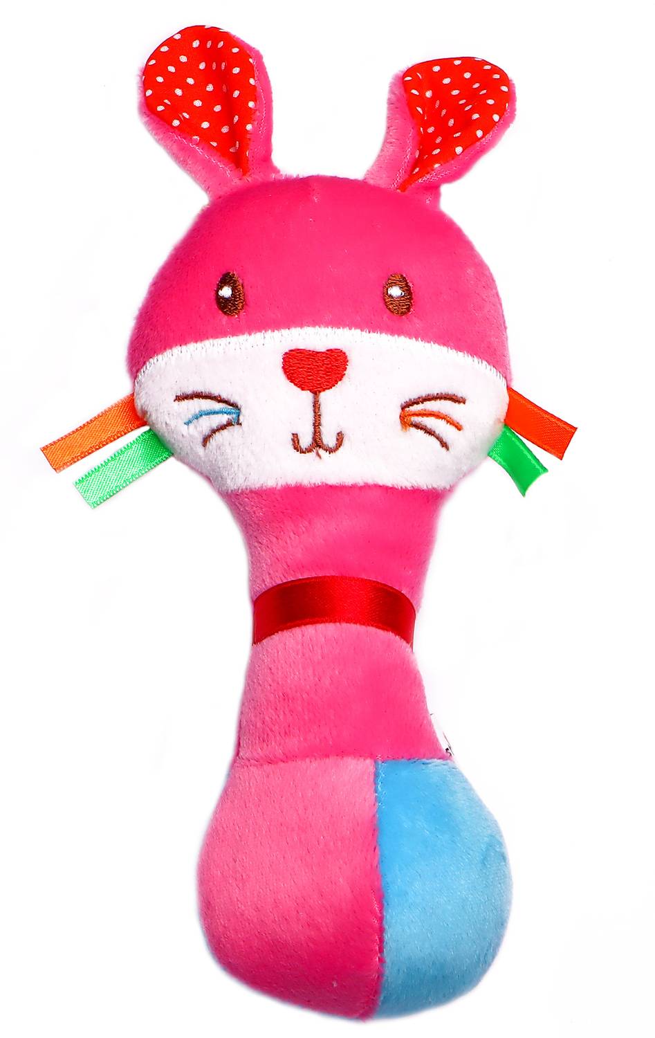 1st Step Rabbit Face Soft Plush Shaking Rattle Cum Toy Rattle