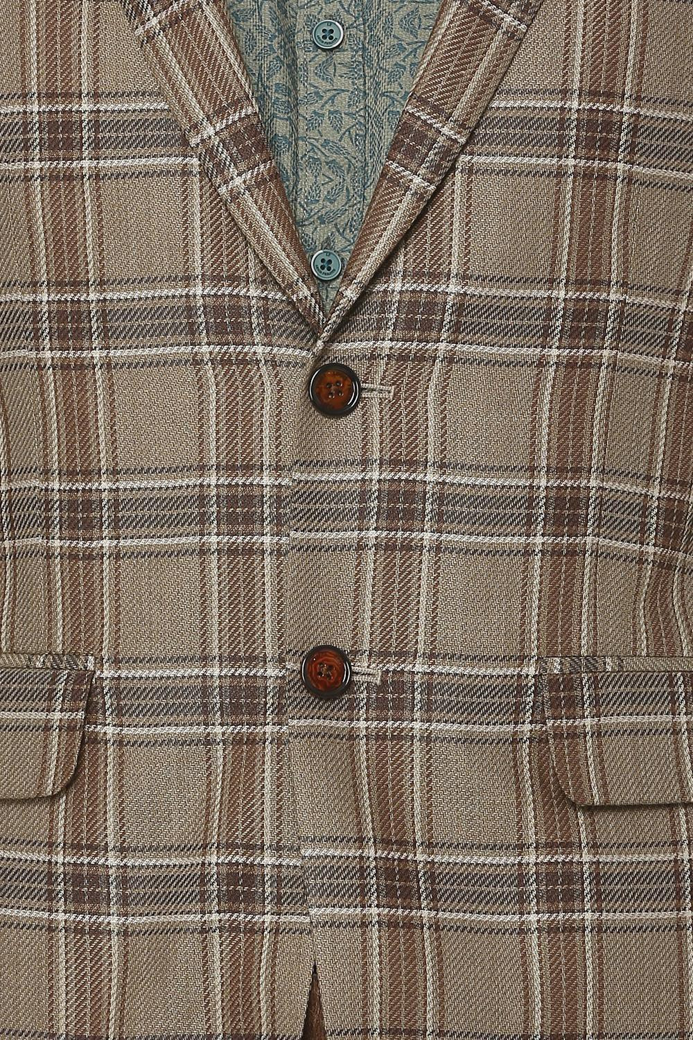 Image of LOUIS PHILIPPE Checkered Single Breasted Casual Men Blazer