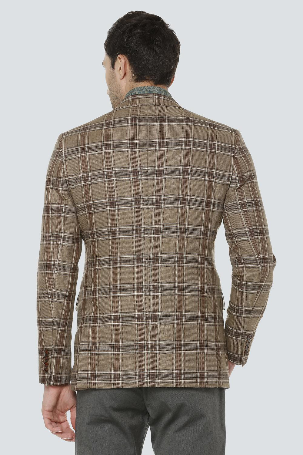 Image of LOUIS PHILIPPE Checkered Single Breasted Casual Men Blazer