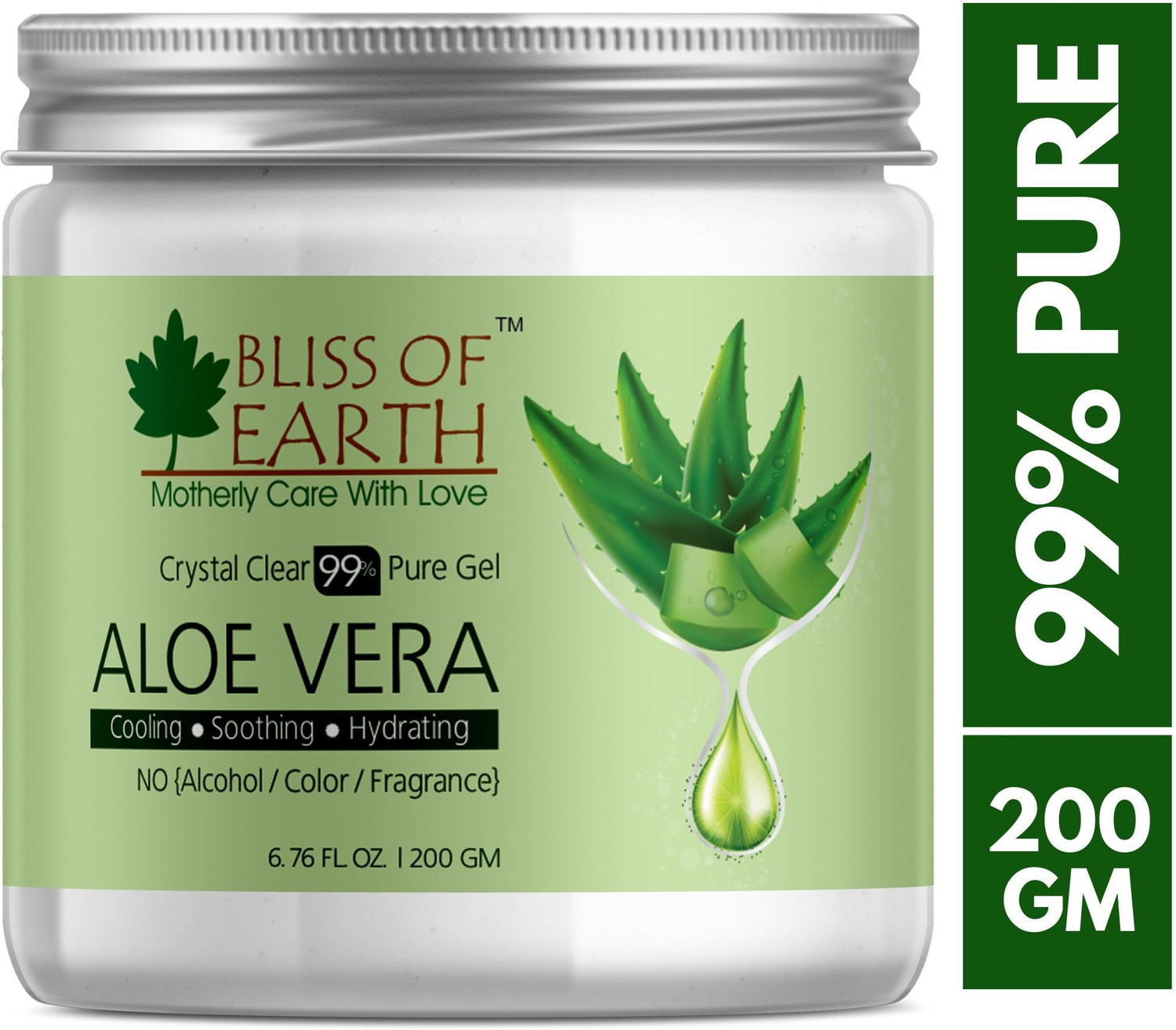 Image of Bliss of Earth Aloe Vera Gel | 2X200GM | Great For Face, Body & Hair