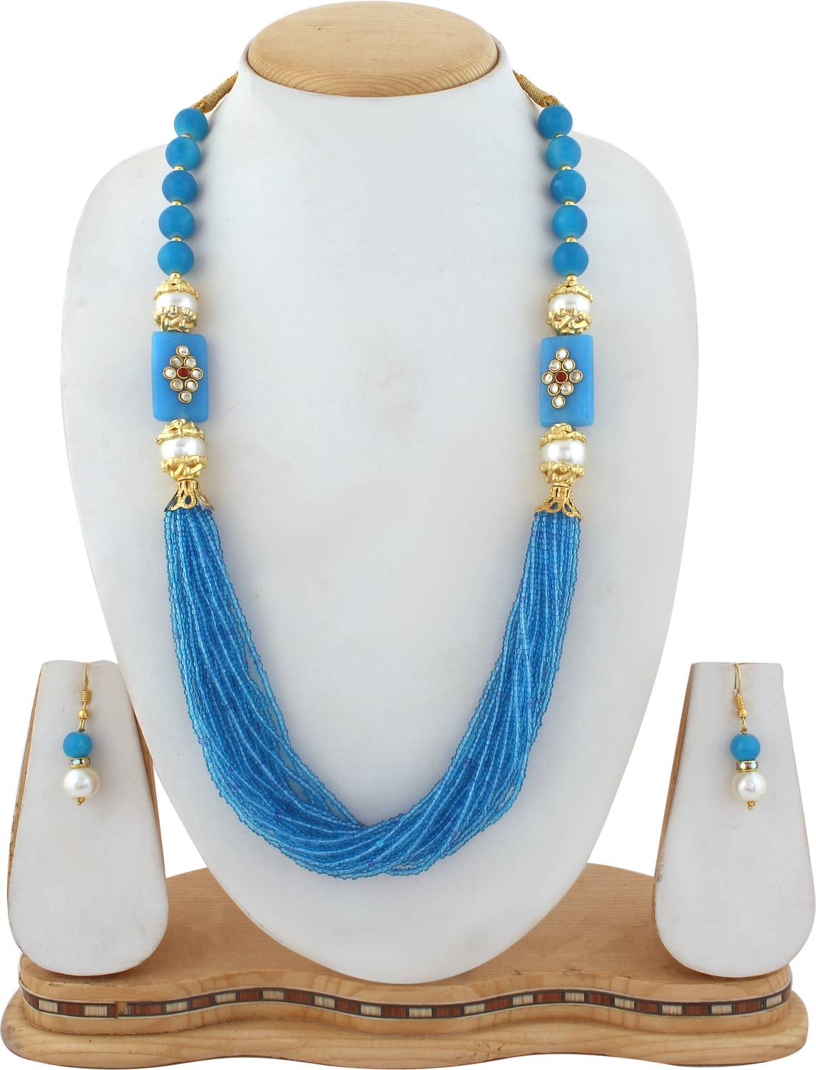 AHOORA Alloy Gold-plated Blue Jewellery Set
