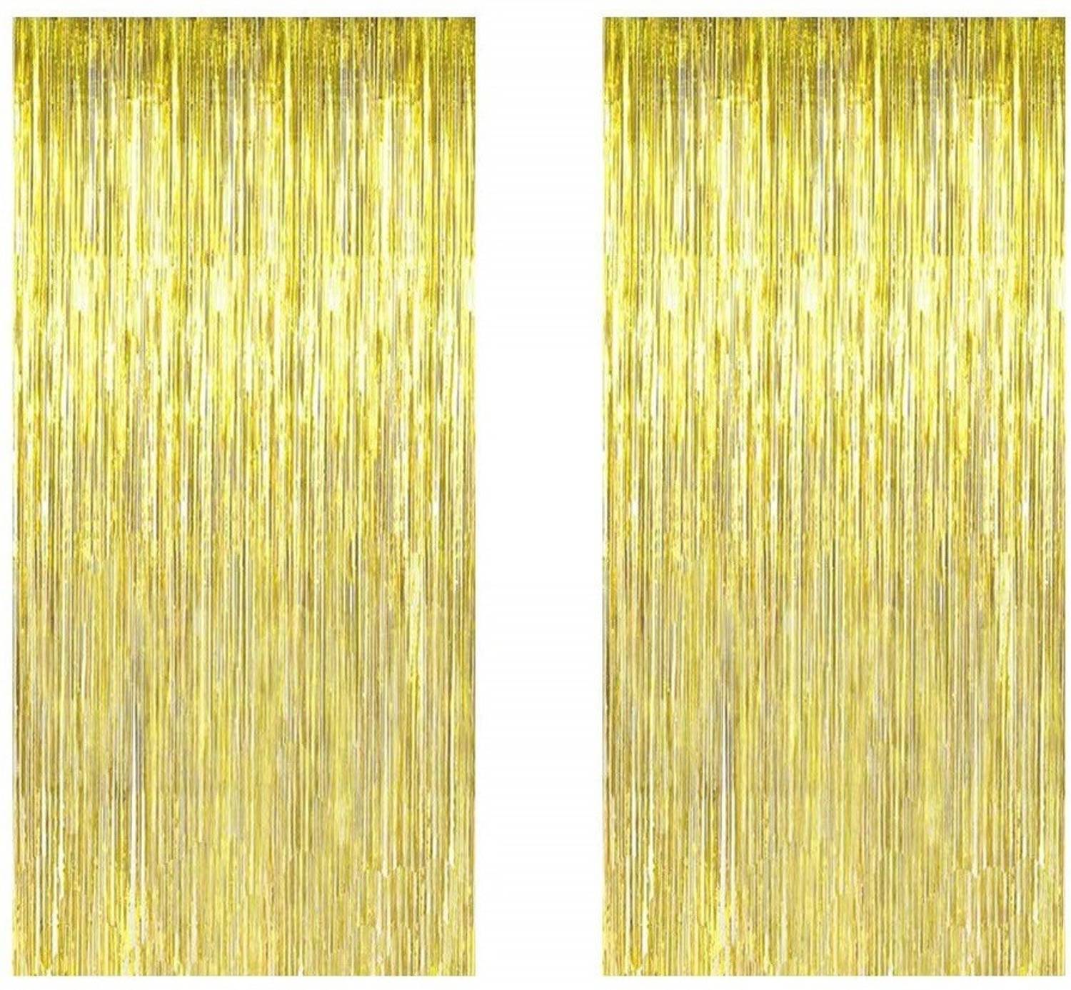 Balloons Festiko 3 * 6ft (Set-2) Golden foil Curtains for Birthday, Anniversary,Baby Shower,Party Decoration(Pack of 2) Pack of 2