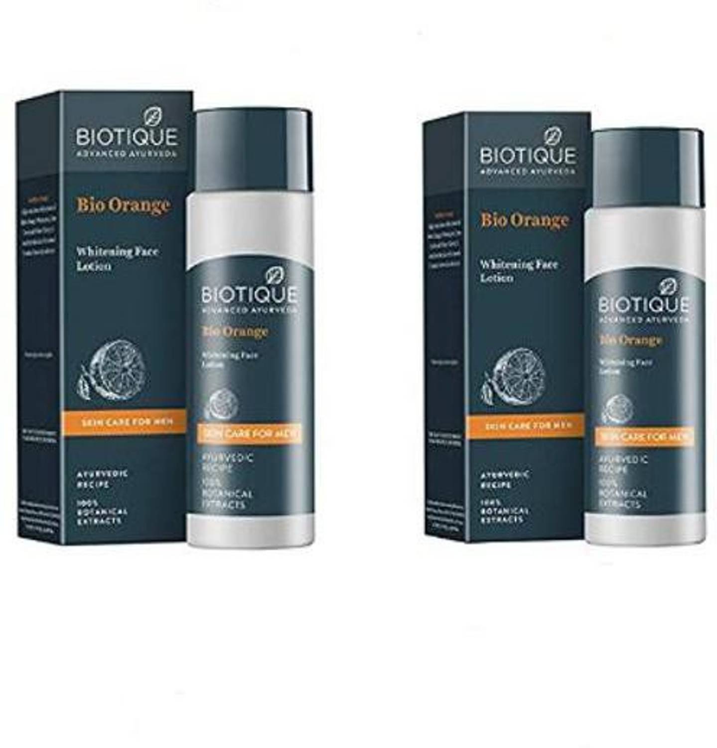 BIOTIQUE Bio Orange Whitening Face Loton For Men, 120ml (pack of 2)
