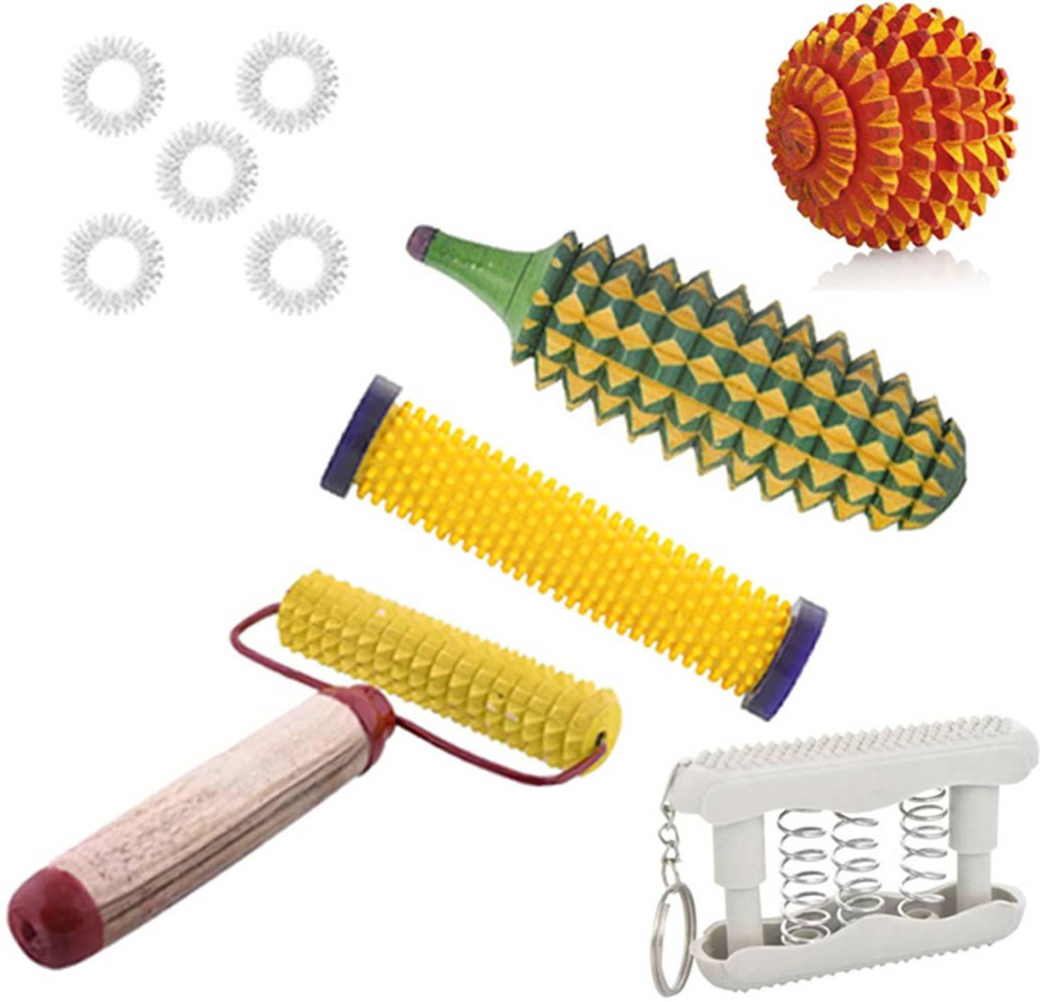 Accufit AF32 Acupressure Massager Tools Combo Kit for Stress and Pain Relief (Natural Care) Massager