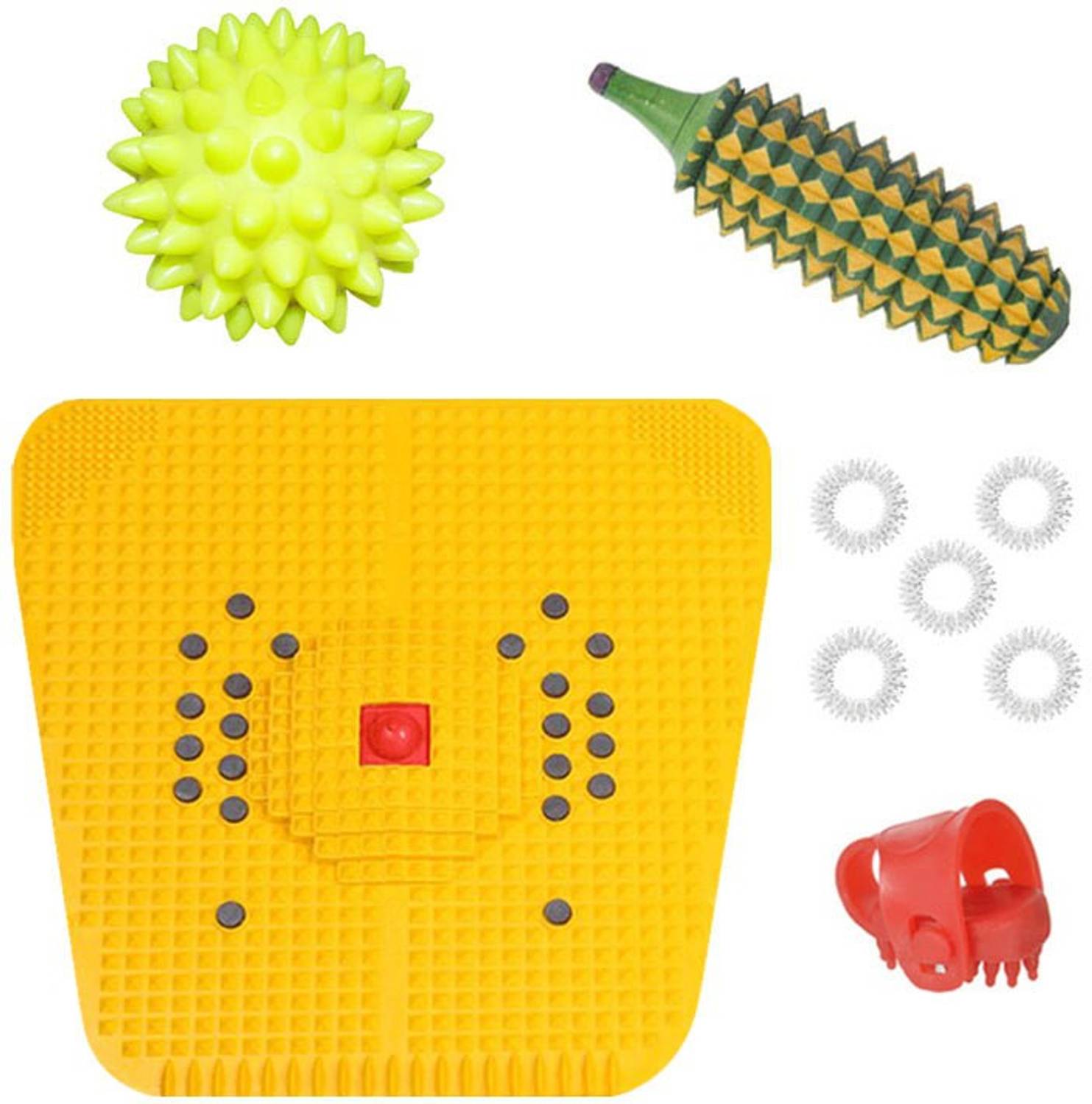 Accufit AF11 Acupressure Bio-Magnetic Foot Mat for Stress and Pain relief With Acupressure Tools Combo Kit Massager