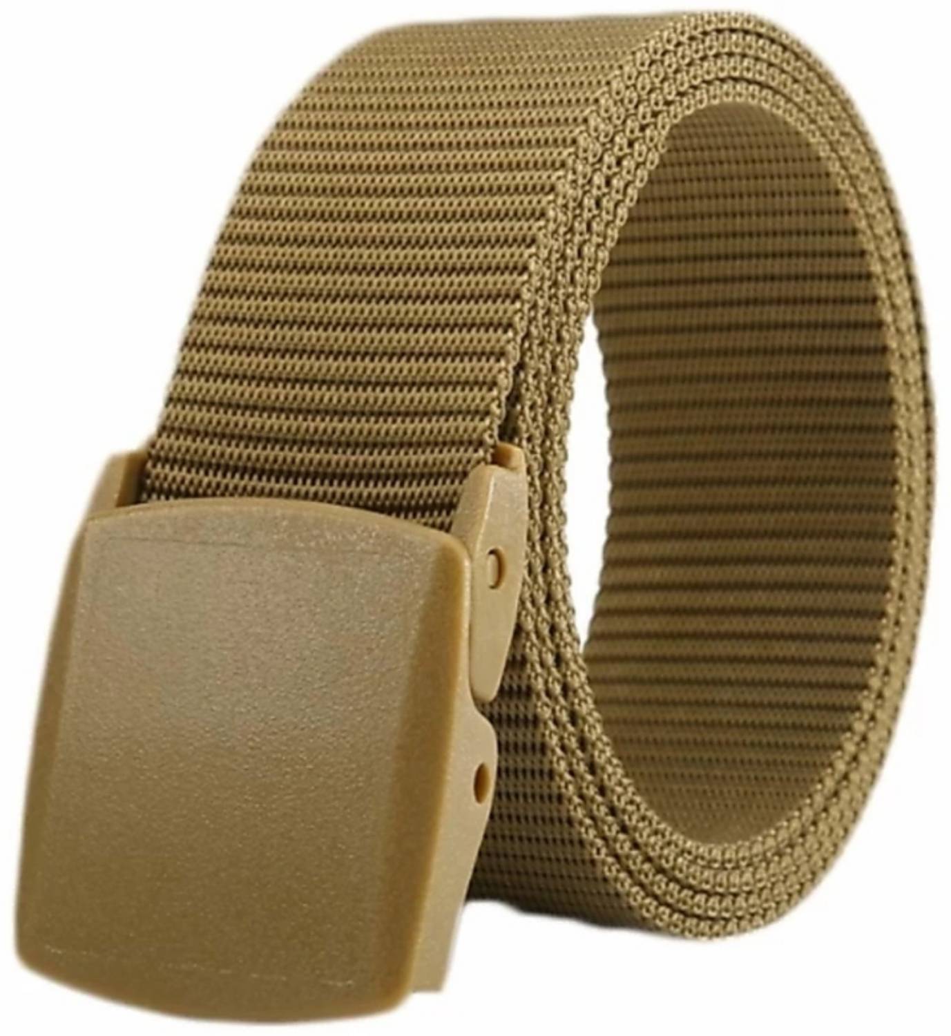 BELTLY Men & Women Casual Khaki Nylon Belt