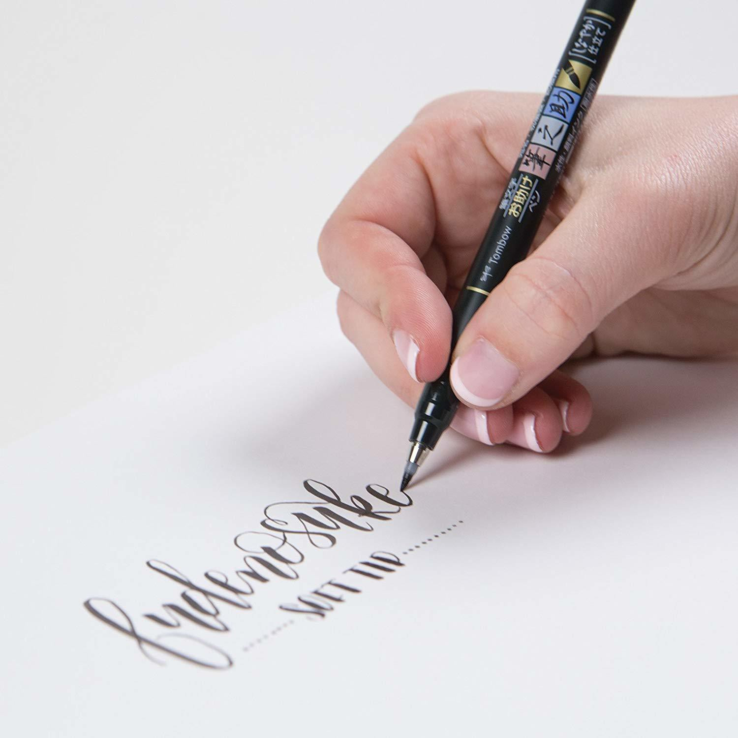 Image of Tombow Tombow Fudenosuke Brush Pen 2 Pens Set Calligraphy