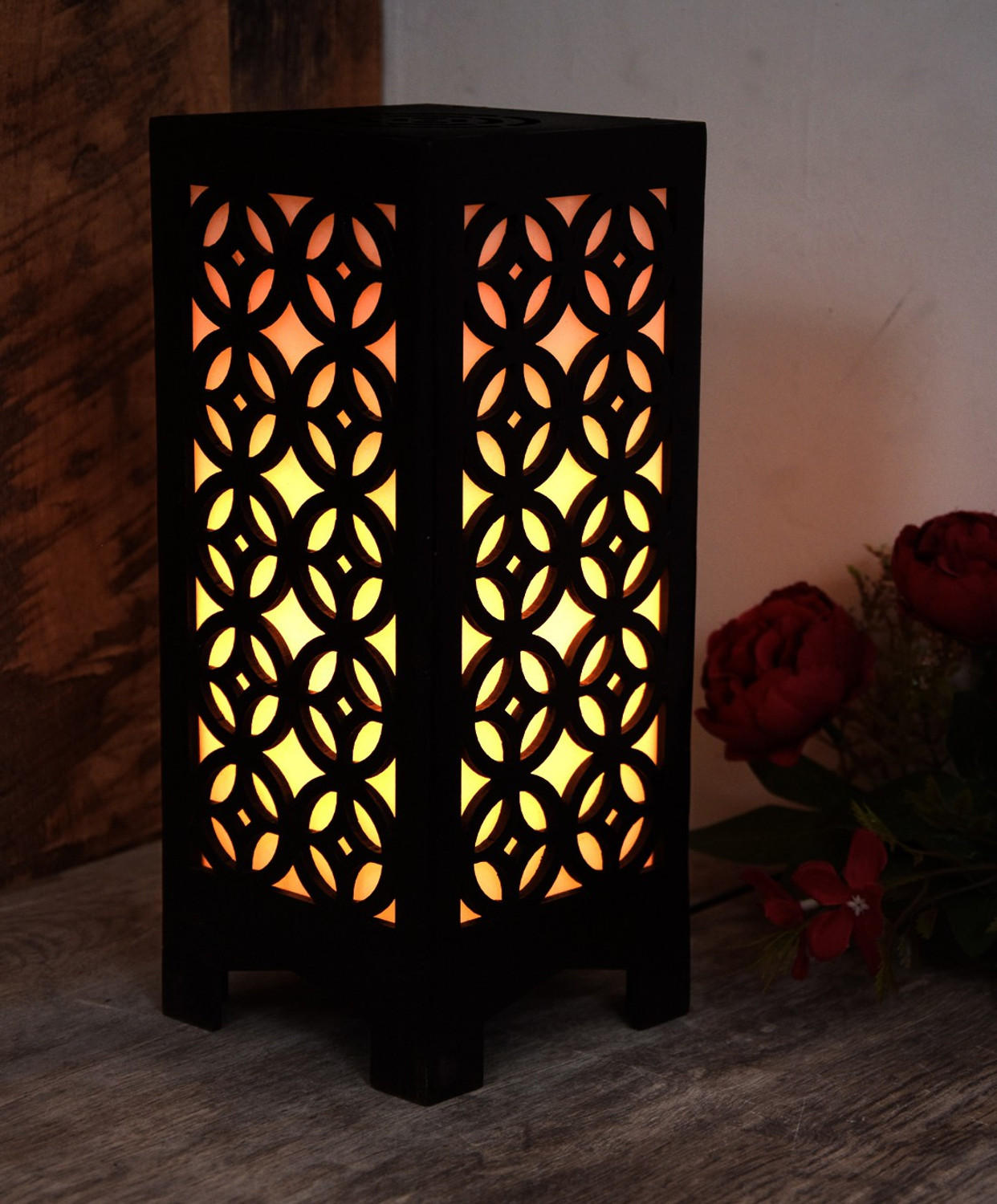 Image of Gojeeva Goj Wooden Table Lamp Brown40 Table Lamp