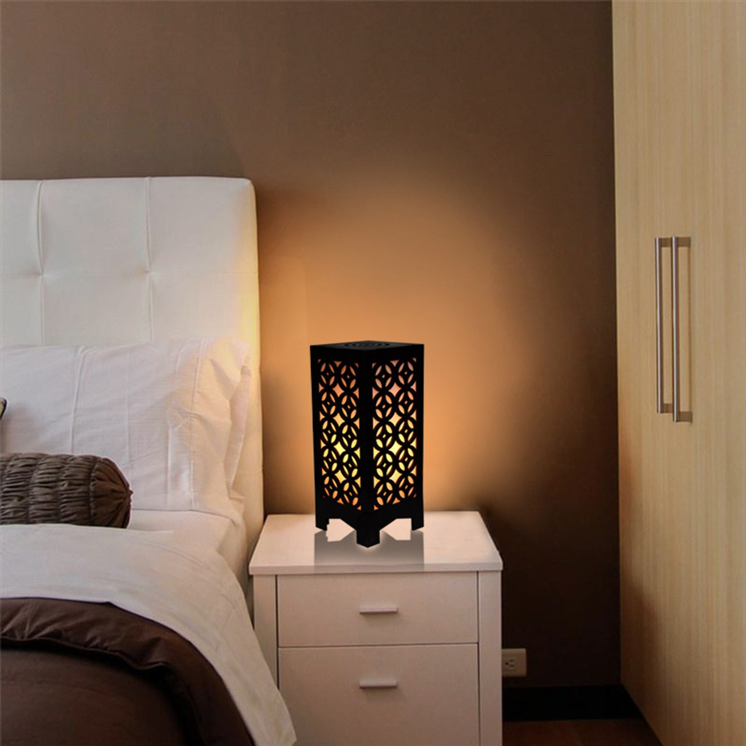 Image of Gojeeva Goj Wooden Table Lamp Brown40 Table Lamp