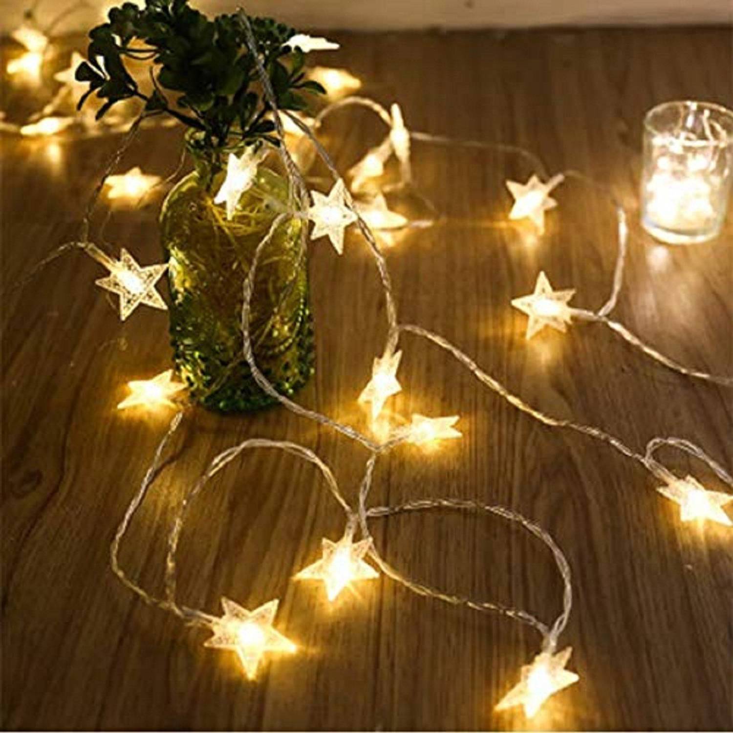 Quality BIt 16 LEDs 3.81 m Yellow Flickering Star Rice Lights (Pa