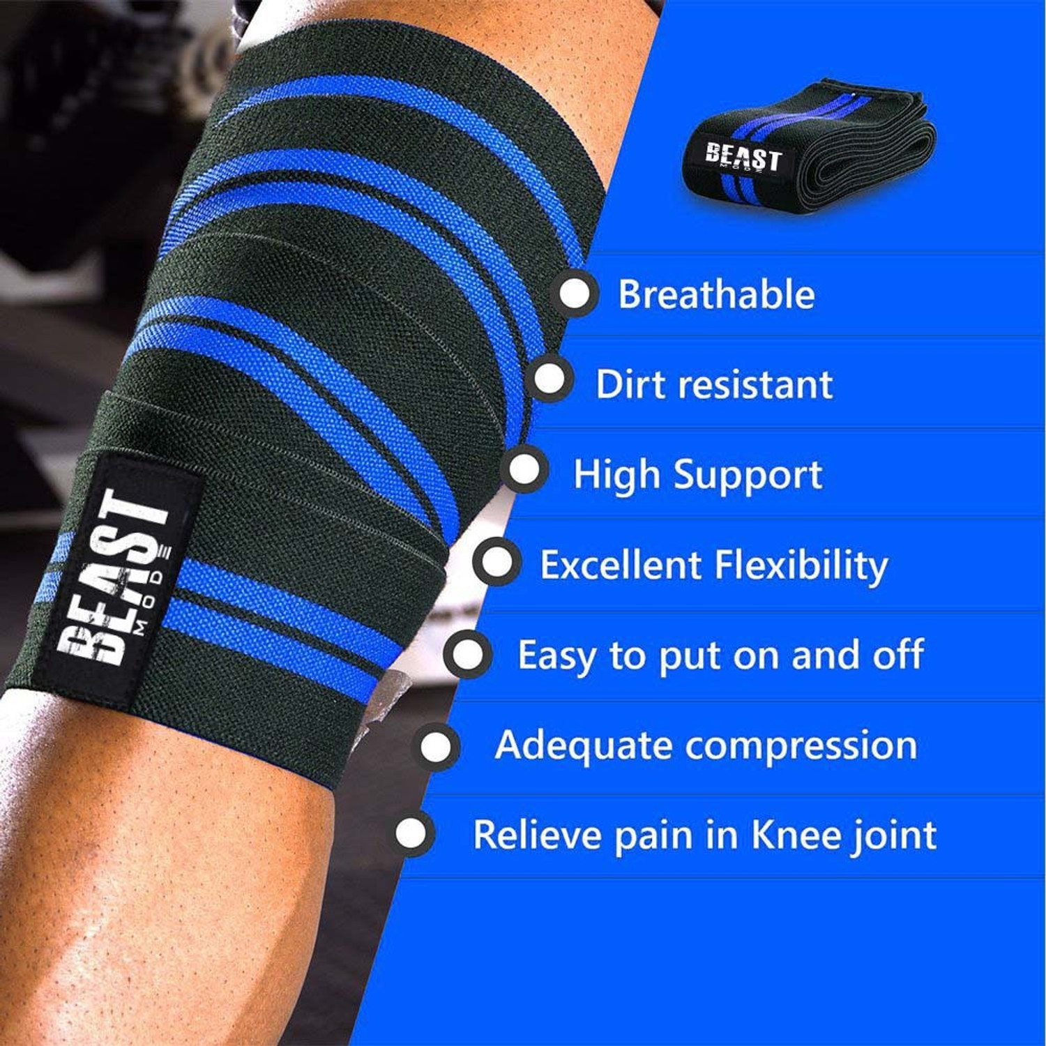 Image of STEIGEN FITNESS Knee Wrap / Knee Support-Length 2 Meters Knee Support