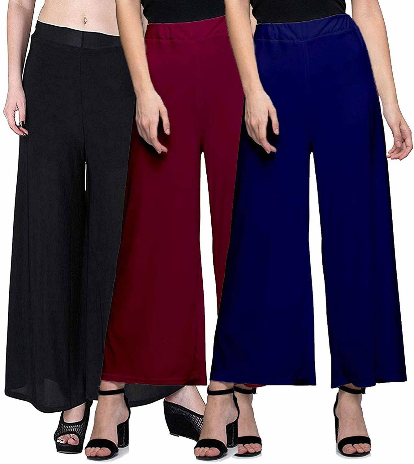 SwaNit Relaxed Women Dark Blue, Maroon, Black Trousers