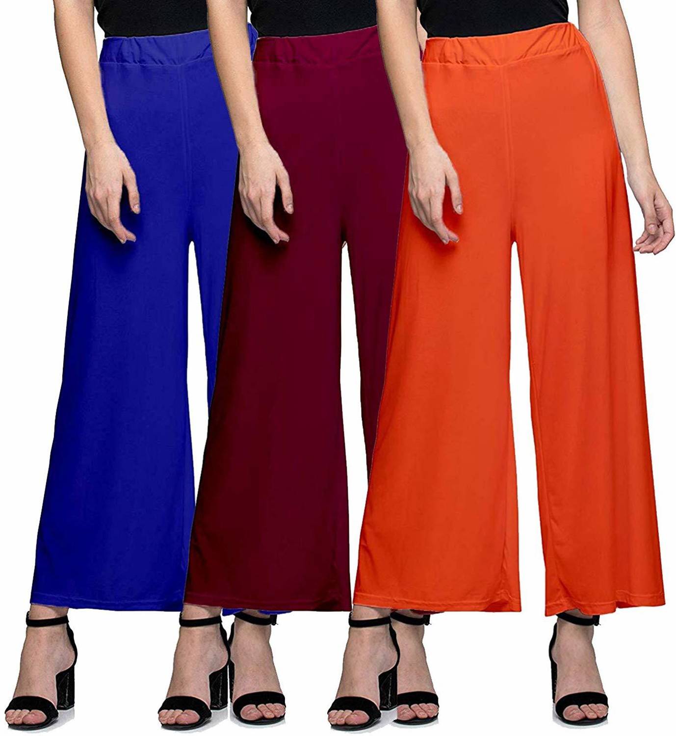 SwaNit Relaxed Women Blue, Maroon, Orange Trousers