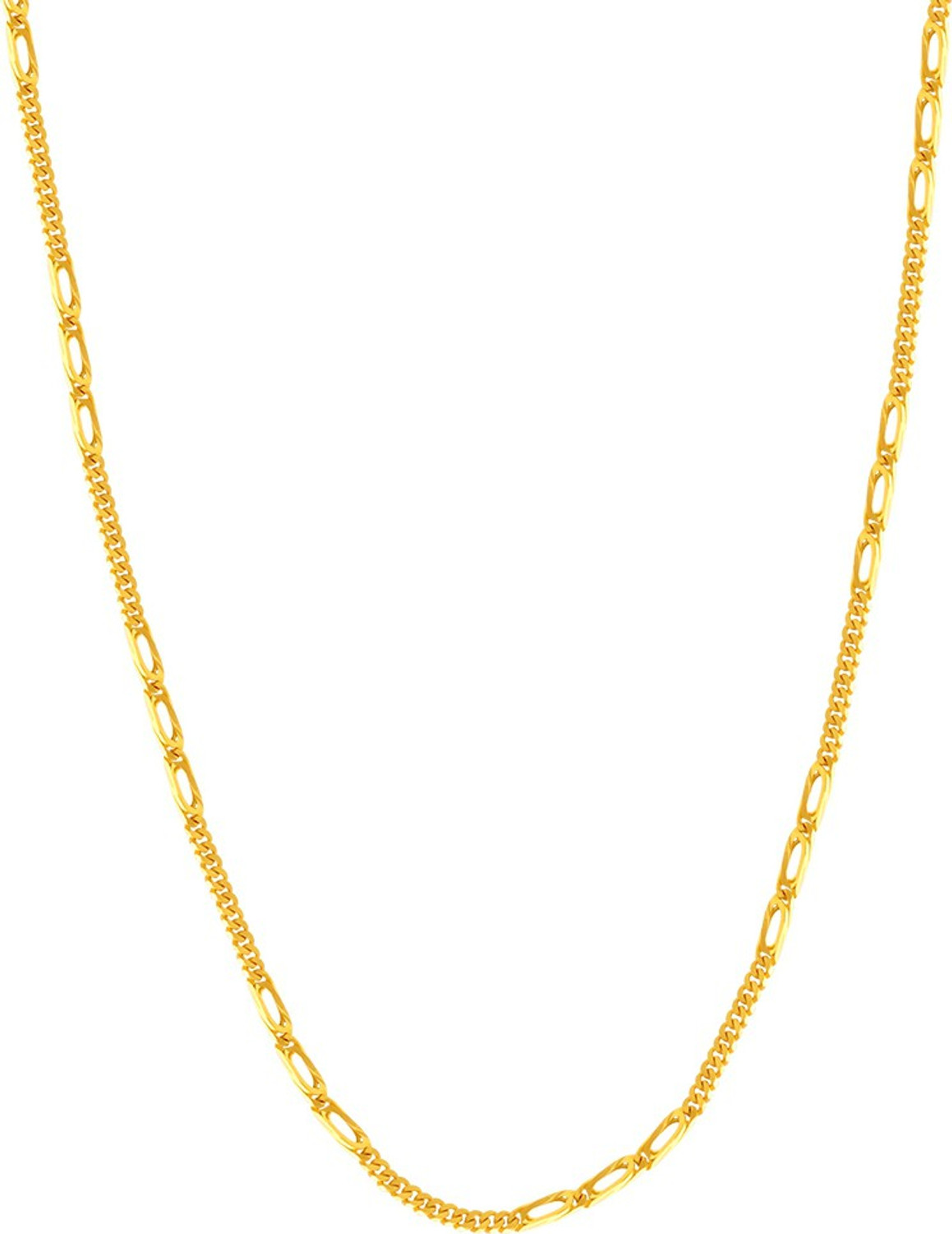 Image of PC Chandra Jewellers GOLDLITES Long and Short Chain Yellow Gold Precious Chain