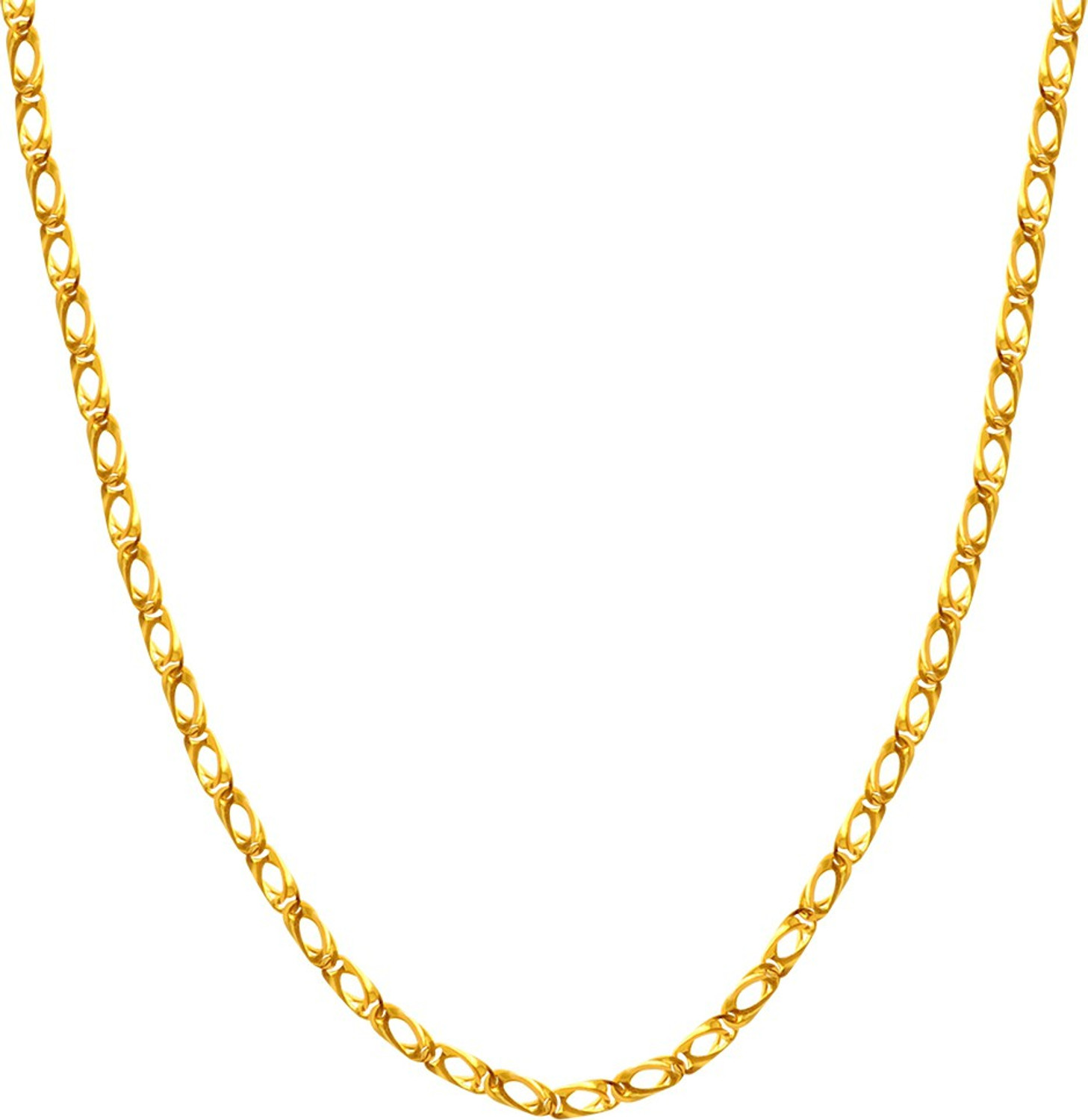 Image of PC Chandra Jewellers GOLDLITES Long and Short Chain Yellow Gold Precious Chain