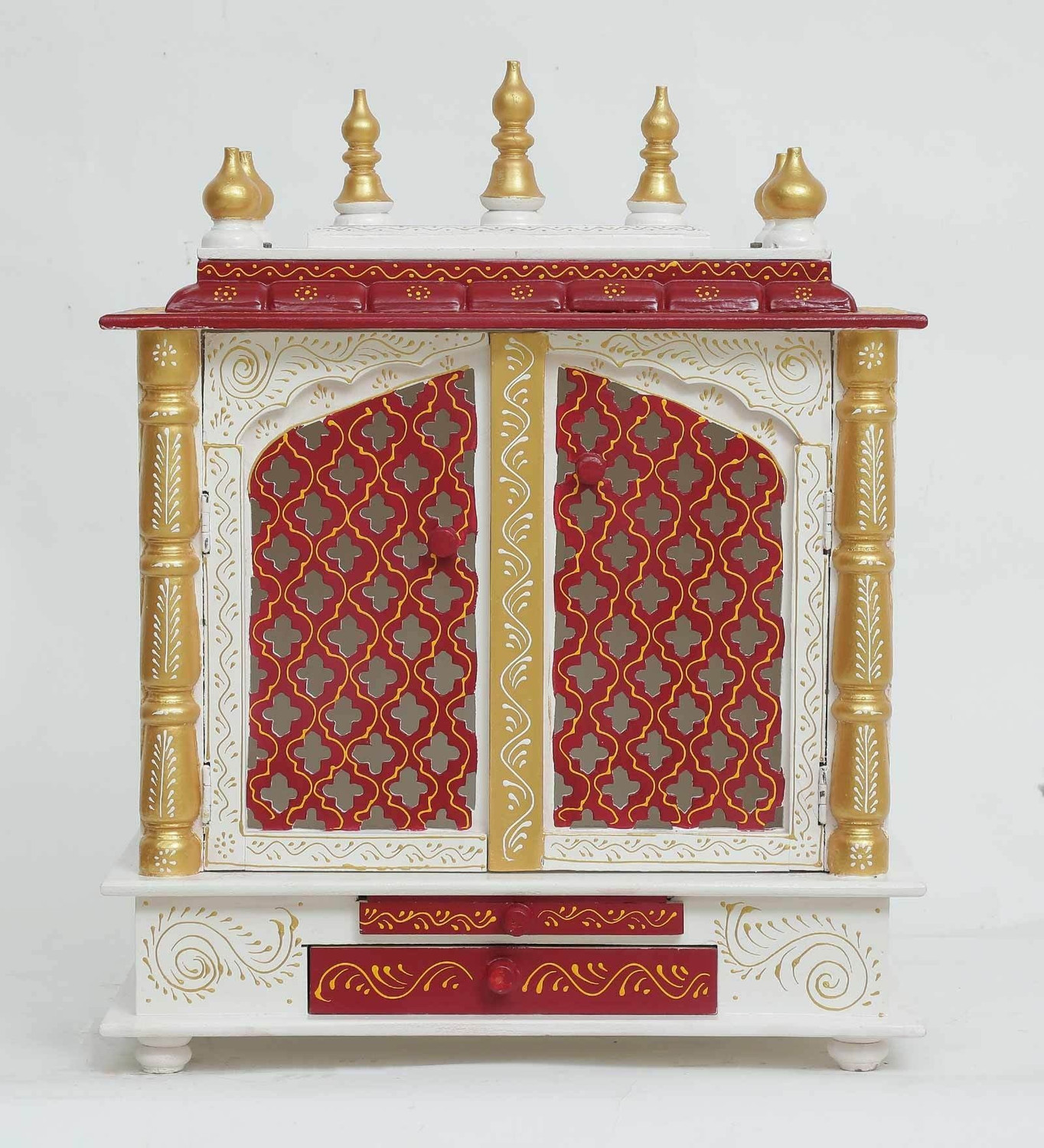 Image of FurniGully Mandir Solid Wood Home Temple (Height: 76.2, DIY(Do-It-Yourself))