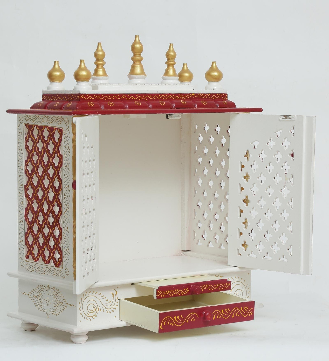 Image of FurniGully Mandir Solid Wood Home Temple (Height: 76.2, DIY(Do-It-Yourself))
