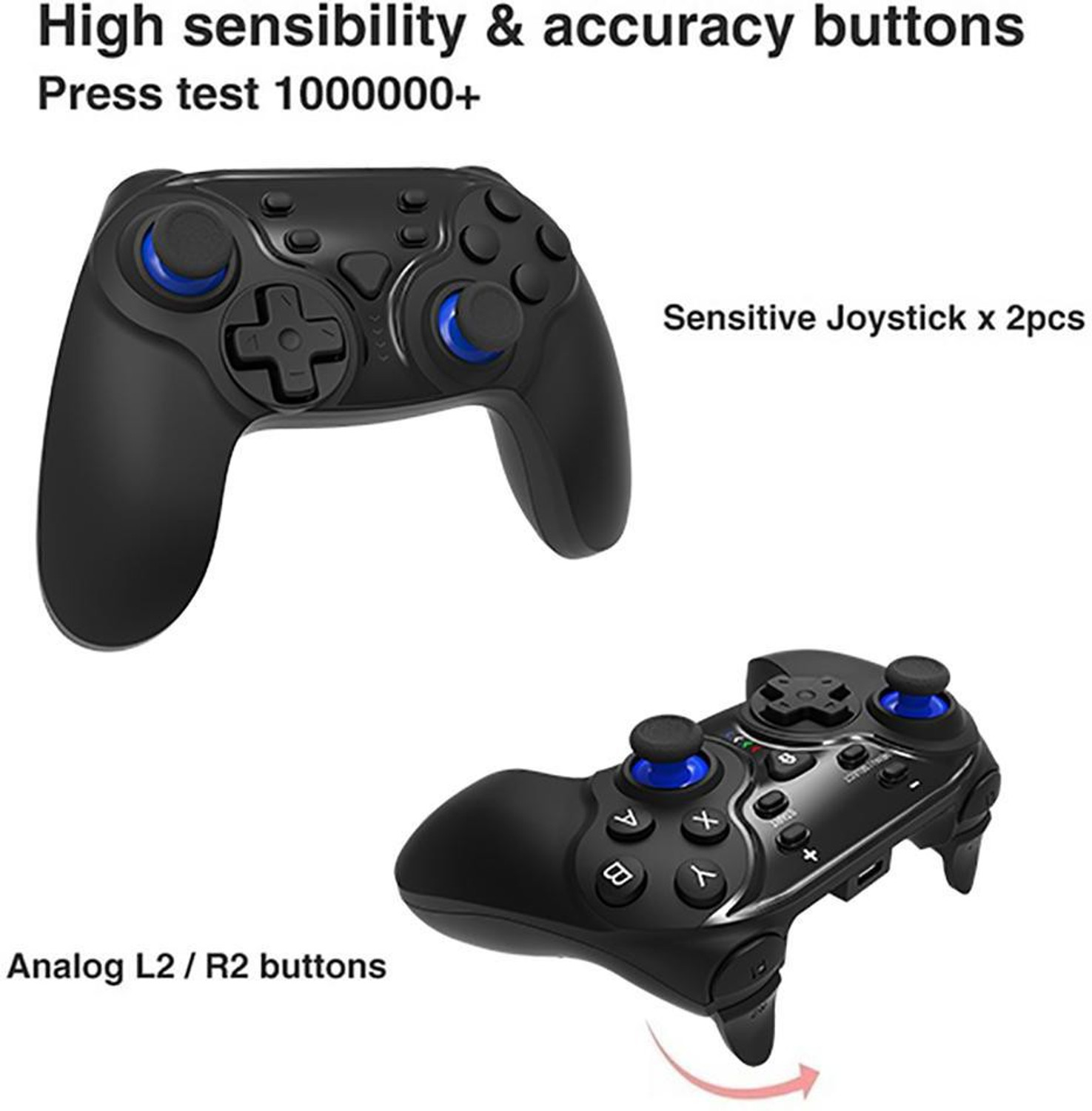 Image of Tobo TI-1881 Bluetooth Gamepad (Black, For Android, iOS, PC) TD-332GA Bluetooth Gamepad