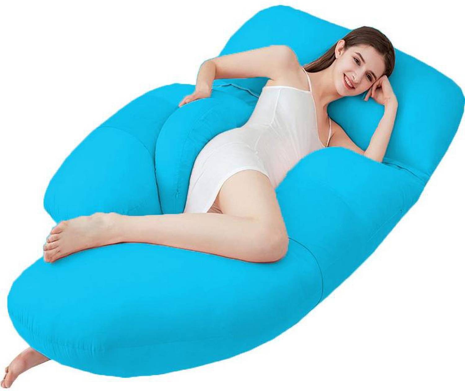 Angel Mommy Microfibre Pregnancy Pillow Pack of 1 Solid Premium Full G-Shaped Body Pillow
