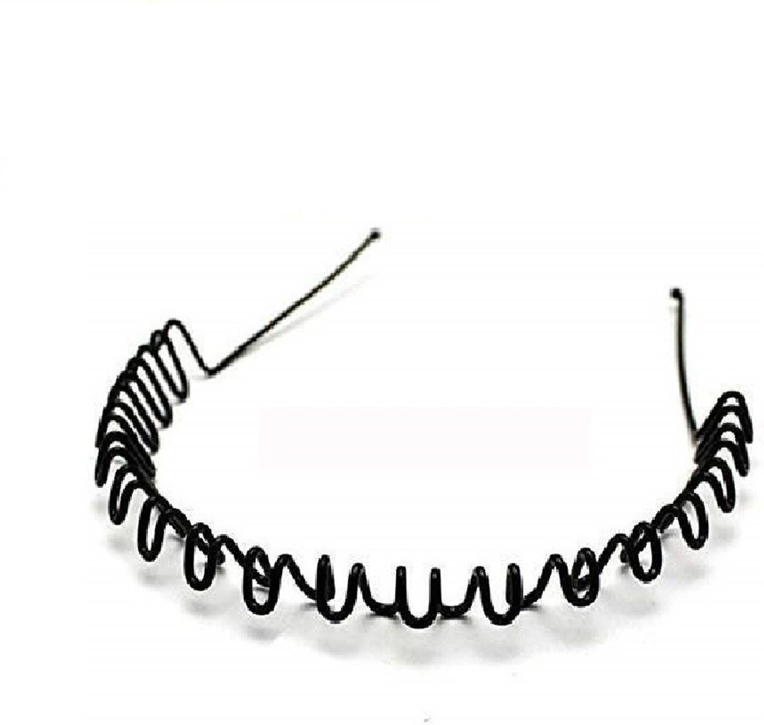 Ayeshu Hair Bands Black Color Metal 2 Zig Zag Girls, Women and Men (Combo Set of 2) Hair Band