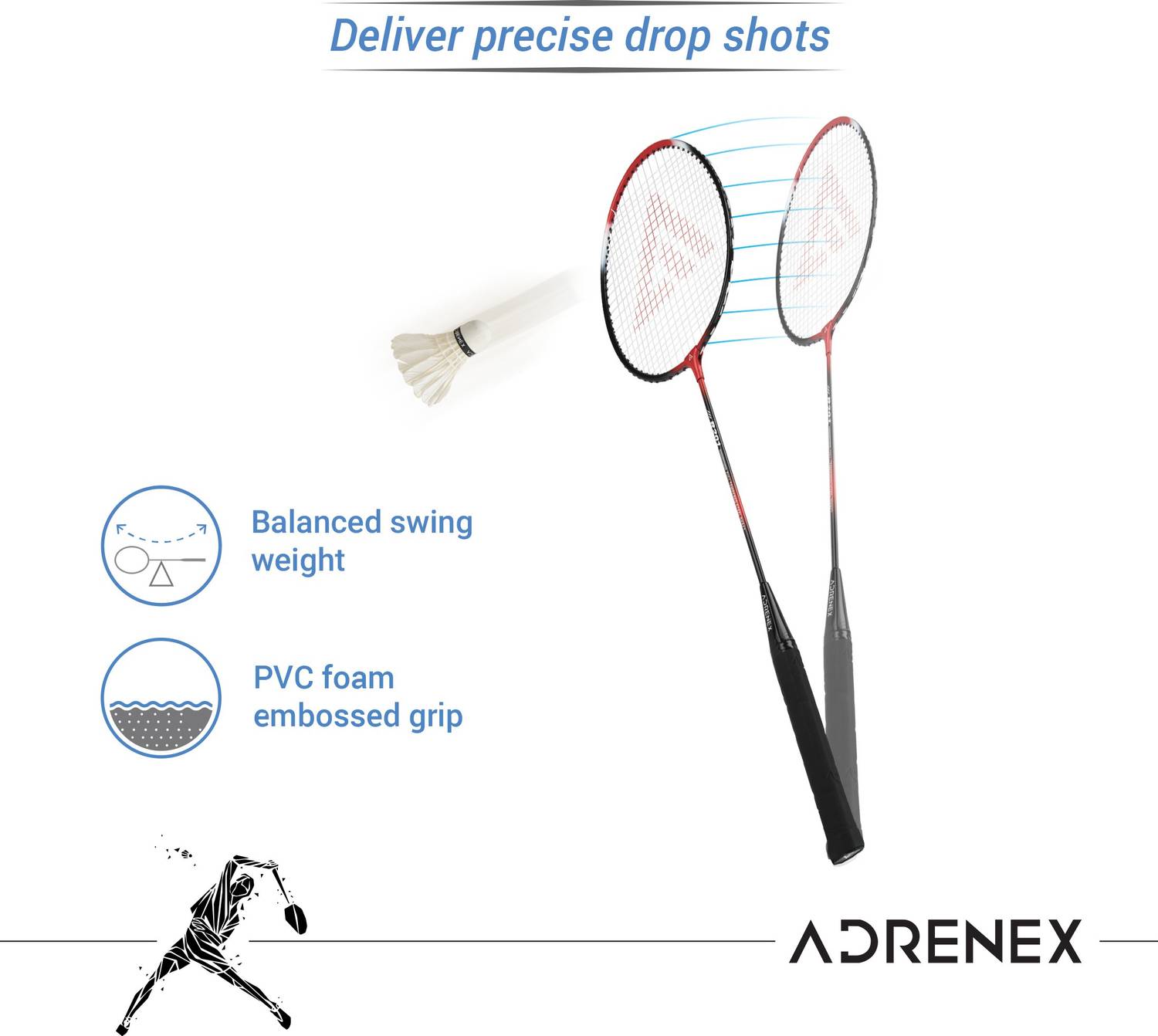 Adrenex R201 Multicolor Badminton Racquet Combo - Image 3