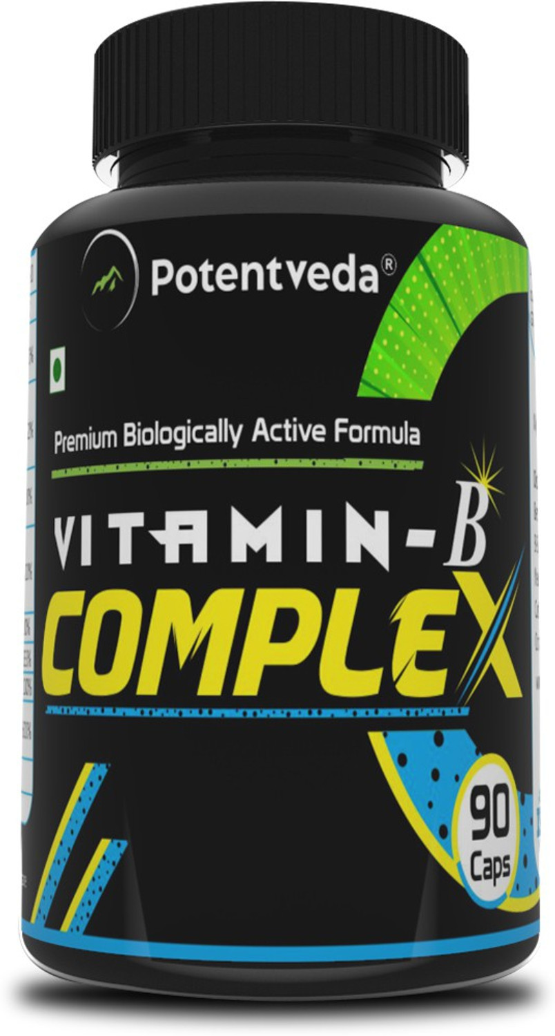 Image of Potentveda Vitamin bcomplex Supplements for Men & Women 90 Capsules