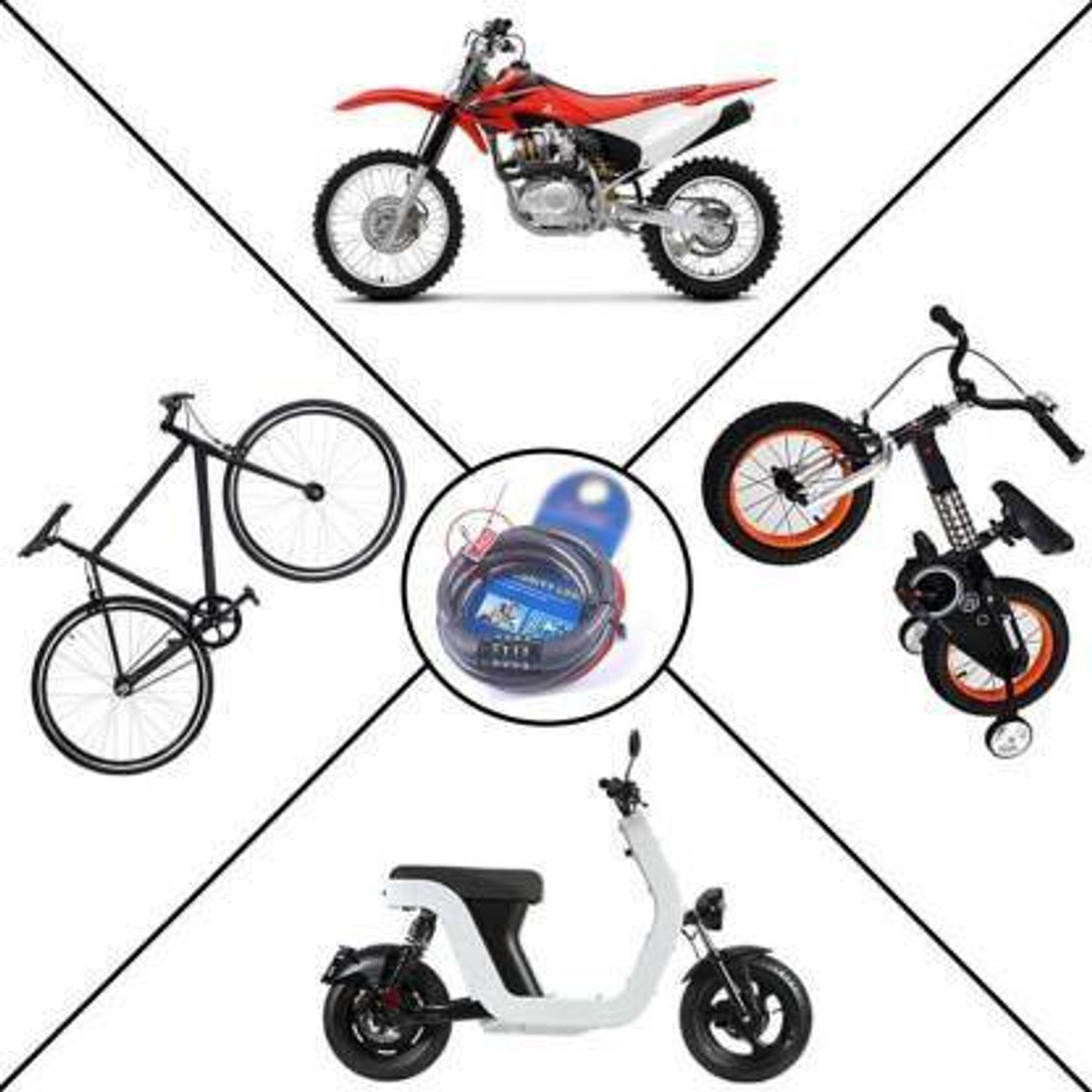Image of Afpin 4 Digit Number Lock - Bike Helmet Lock / Steel Cable Lock / Bicycle Lock