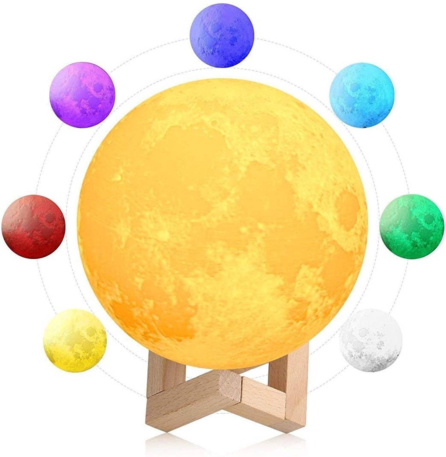 TASHKURST 3D Moon Light Stylish Crystal Ball Night Light for Room