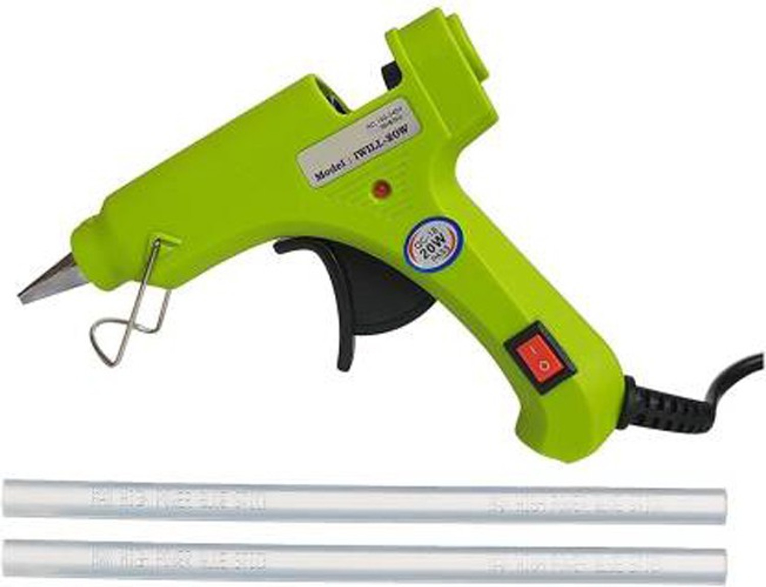 Image of GUNSTICK Neon (parrot) Glue Gun 20W With 02 Glue Sticks Standard Temperature Corded Glue Gun