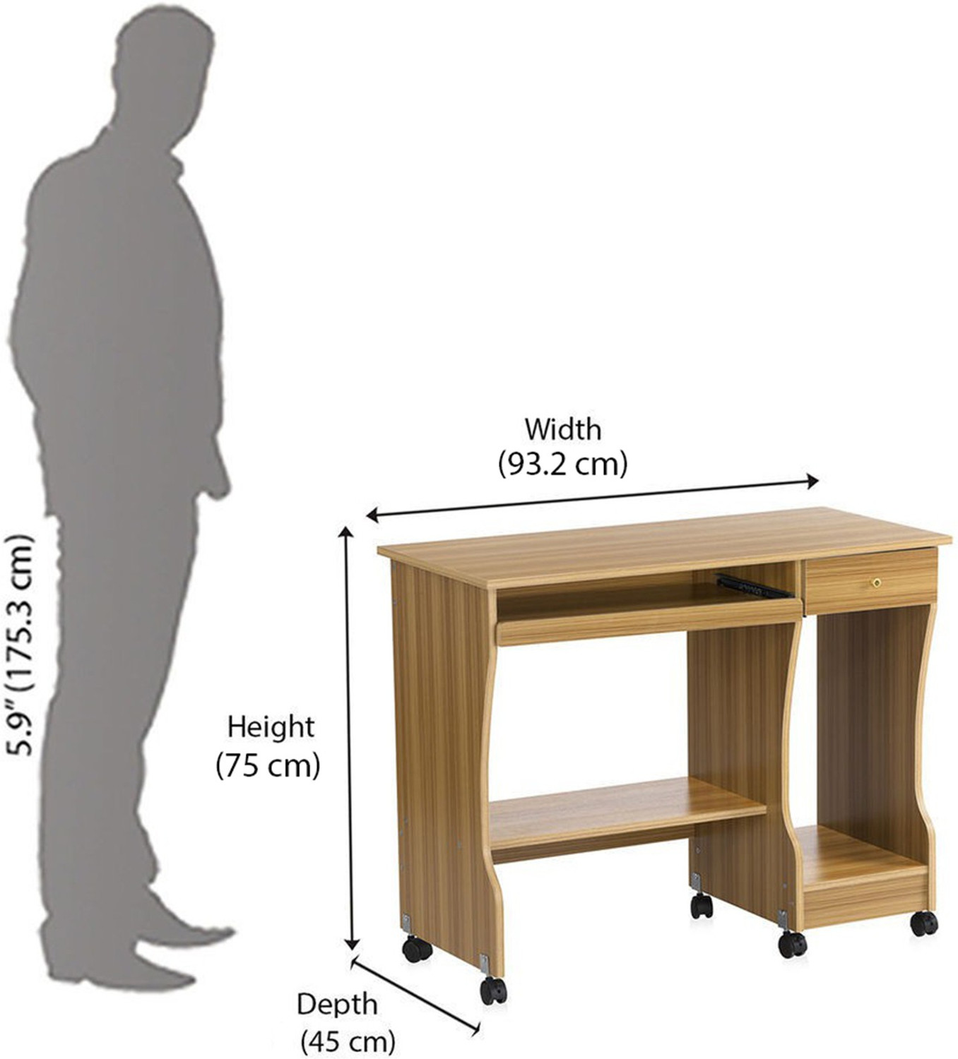 Image of Nilkamal Zenith Engineered Wood Computer Desk
