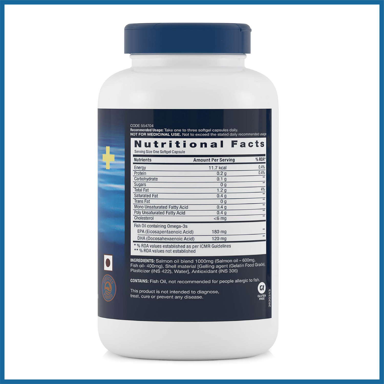 Image of GNC Salmon Oil - 1000 mg Salmon Oil, 300mg mg of highly absorbable EPA /DHA Omega 3s