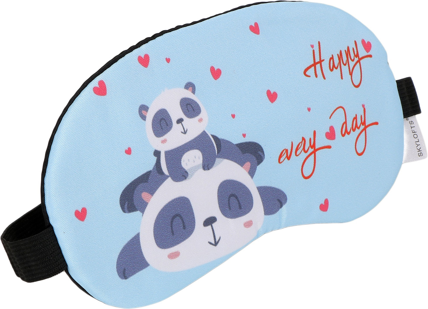Image of Skylofts Soft & Smooth Fabric Cute Happy Panda Sleeping Mask Cooling Pack eye masks for Travel Eye Shade