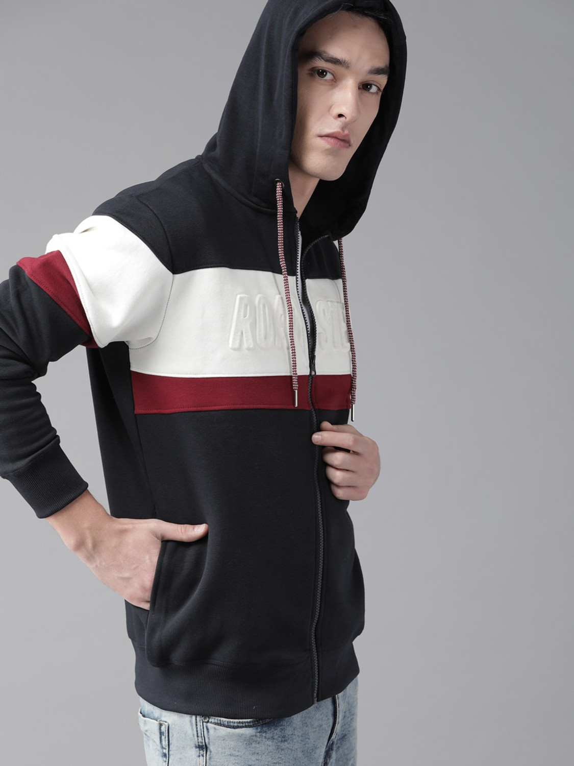 Image of Roadster Full Sleeve Color Block Men Sweatshirt